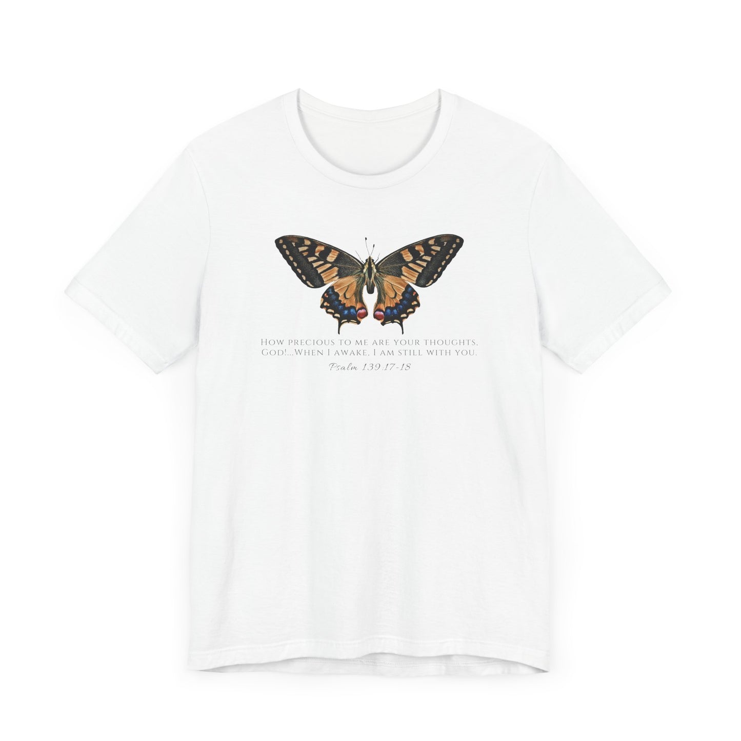 Orange & Blue Butterfly Verse Psalm 139:17-18
