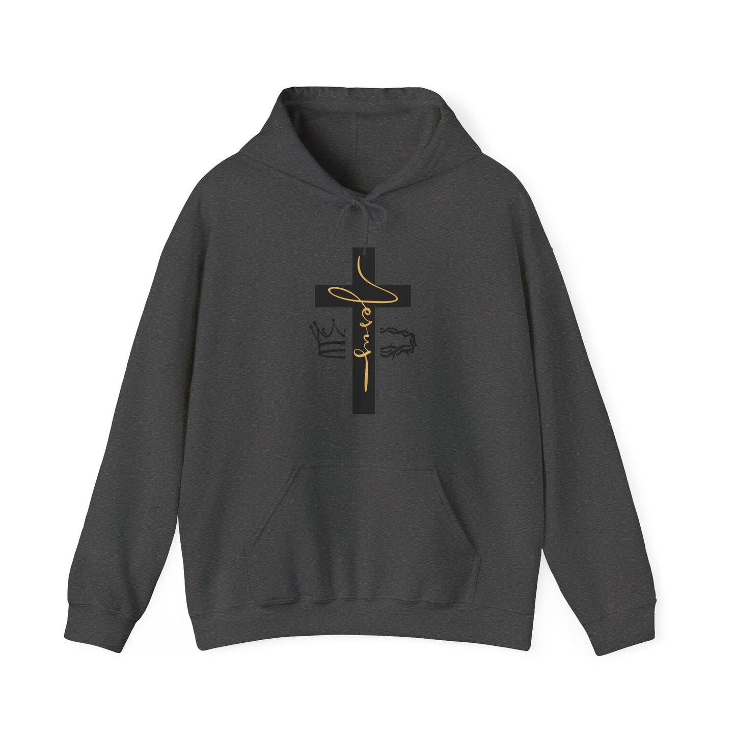 Jesus Cross & Crown Gold Hoodie