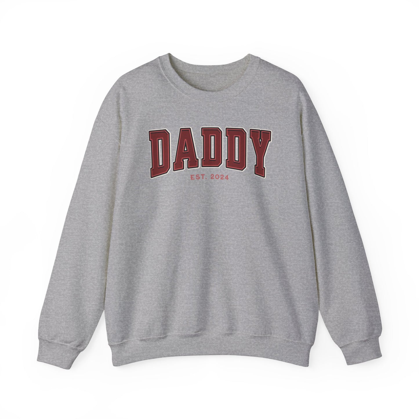 Daddy Est 2024 Red College Letter Sweatshirt
