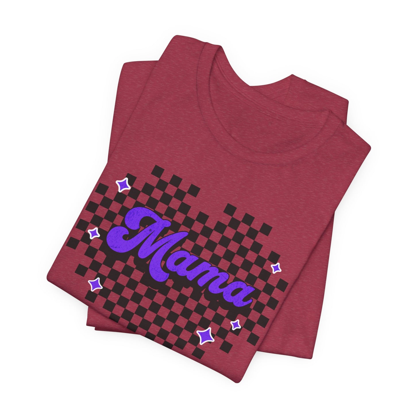 Purple Heart Checkered Mama Short Sleeve Tee
