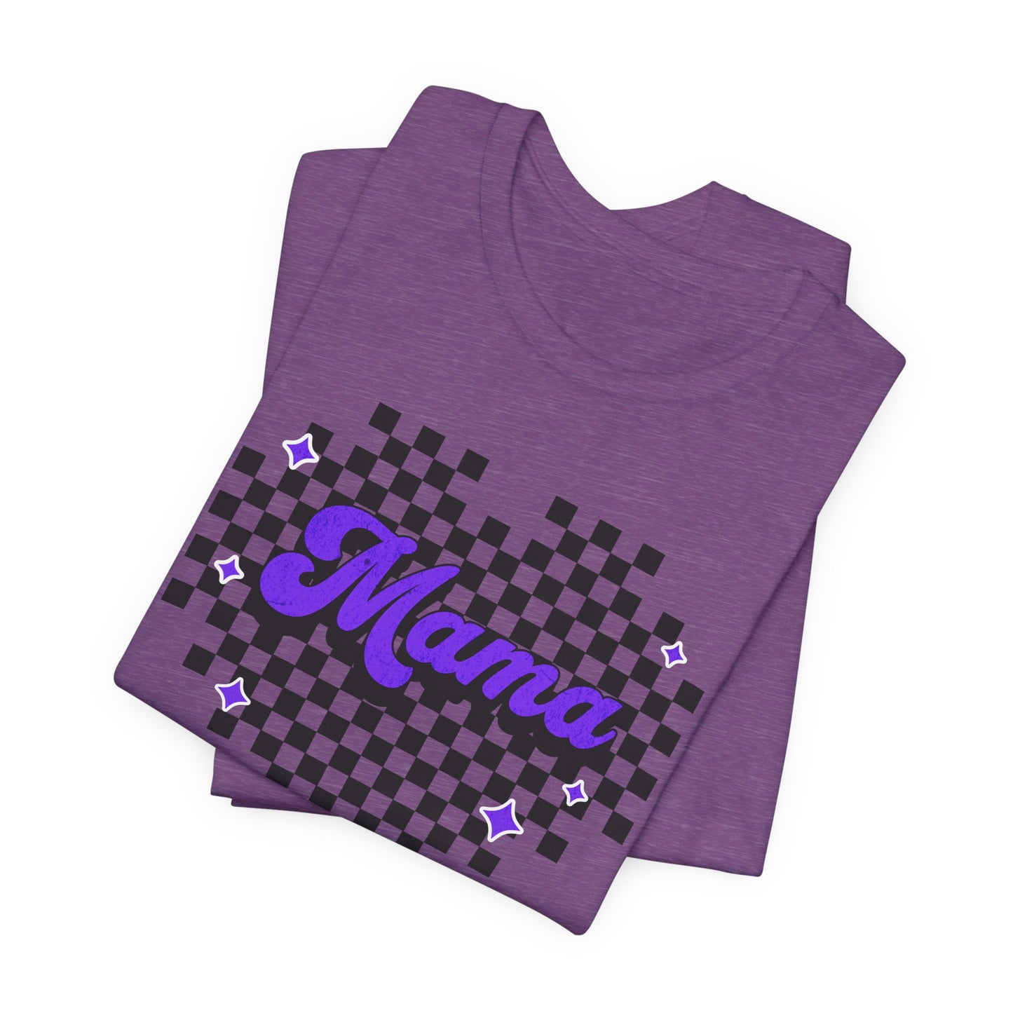 Purple Heart Checkered Mama Short Sleeve Tee
