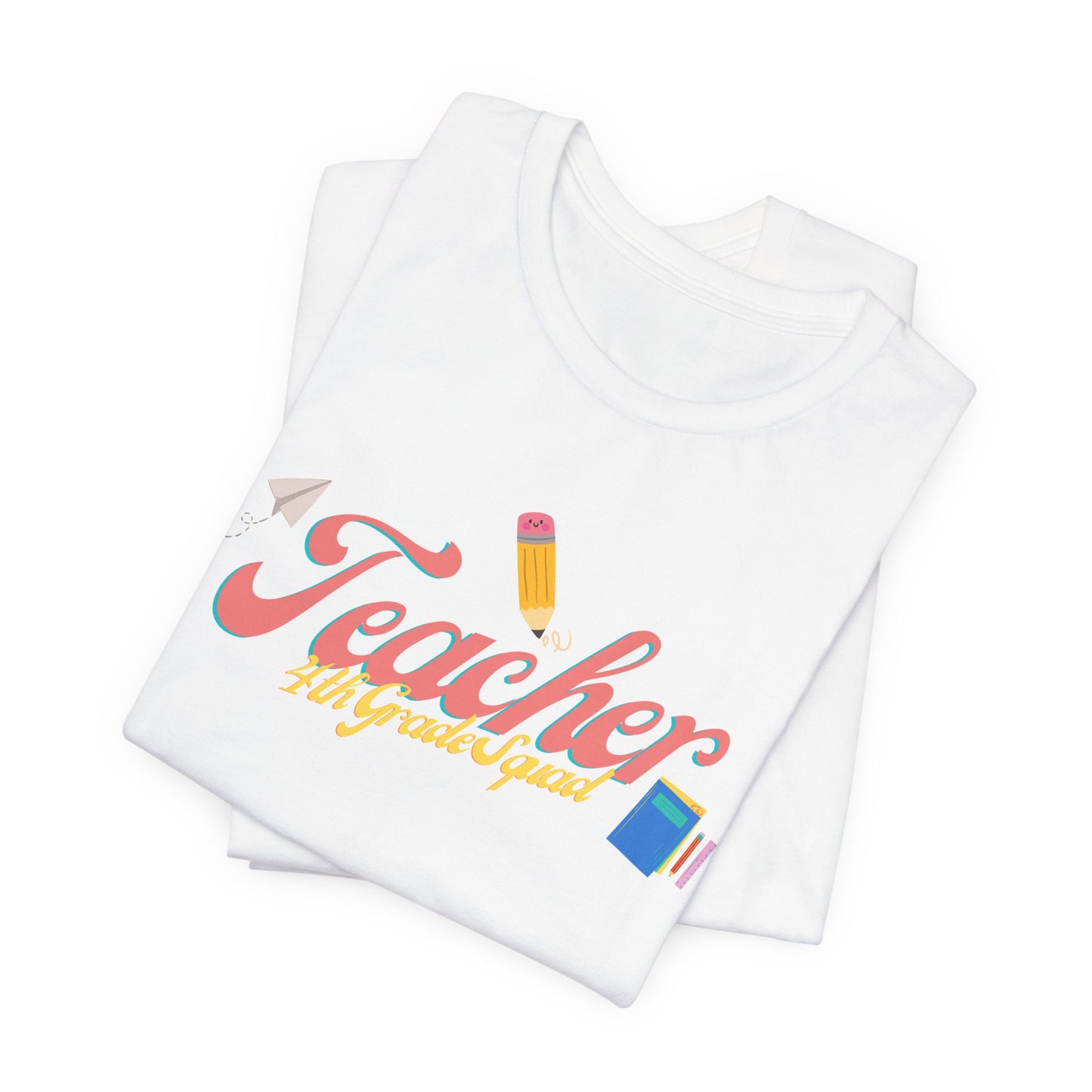 4th Grade Teacher Squad Pink Short Sleeve Tee