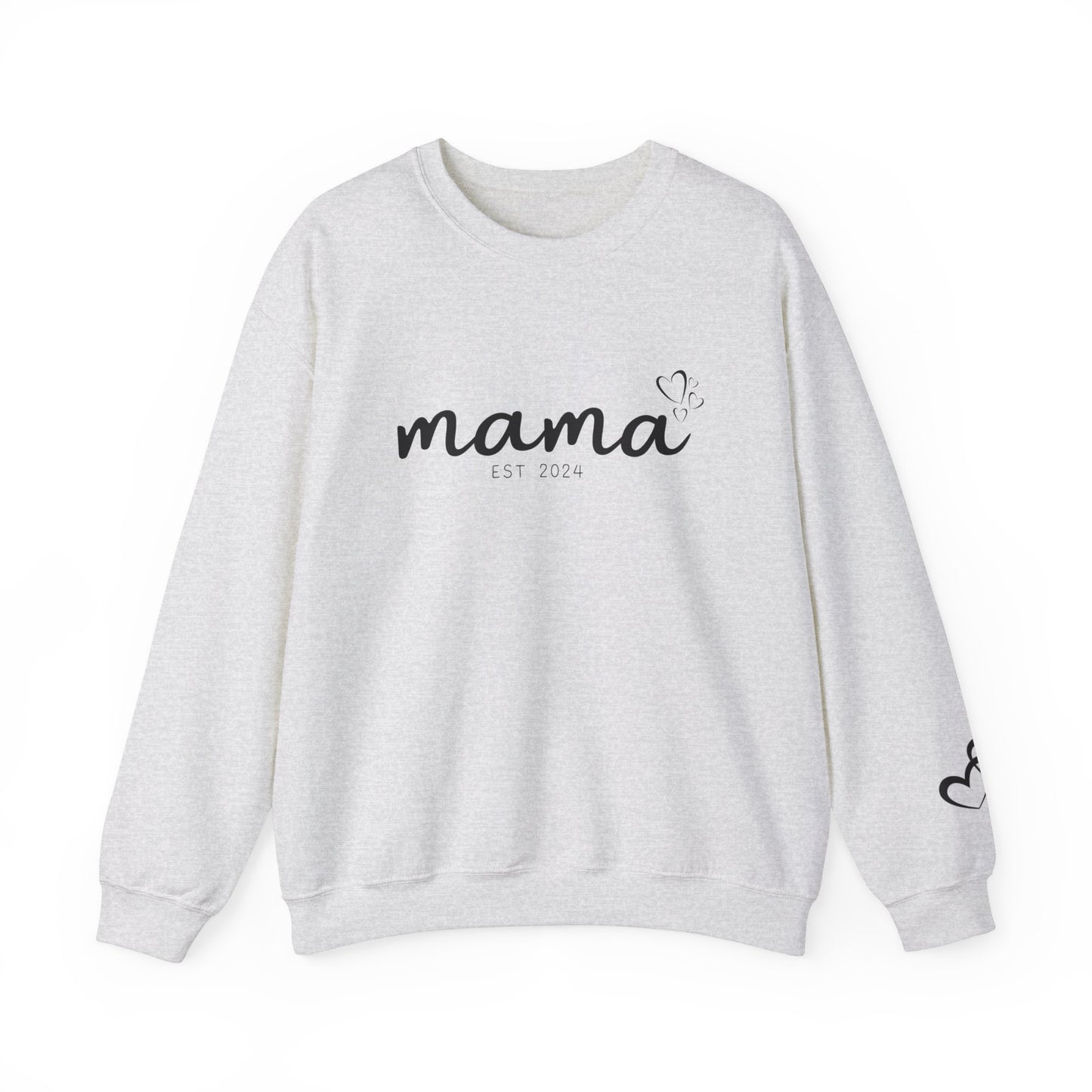 Custom Mama Est 2024 Heart Bubbles Sleeve Sweatshirt