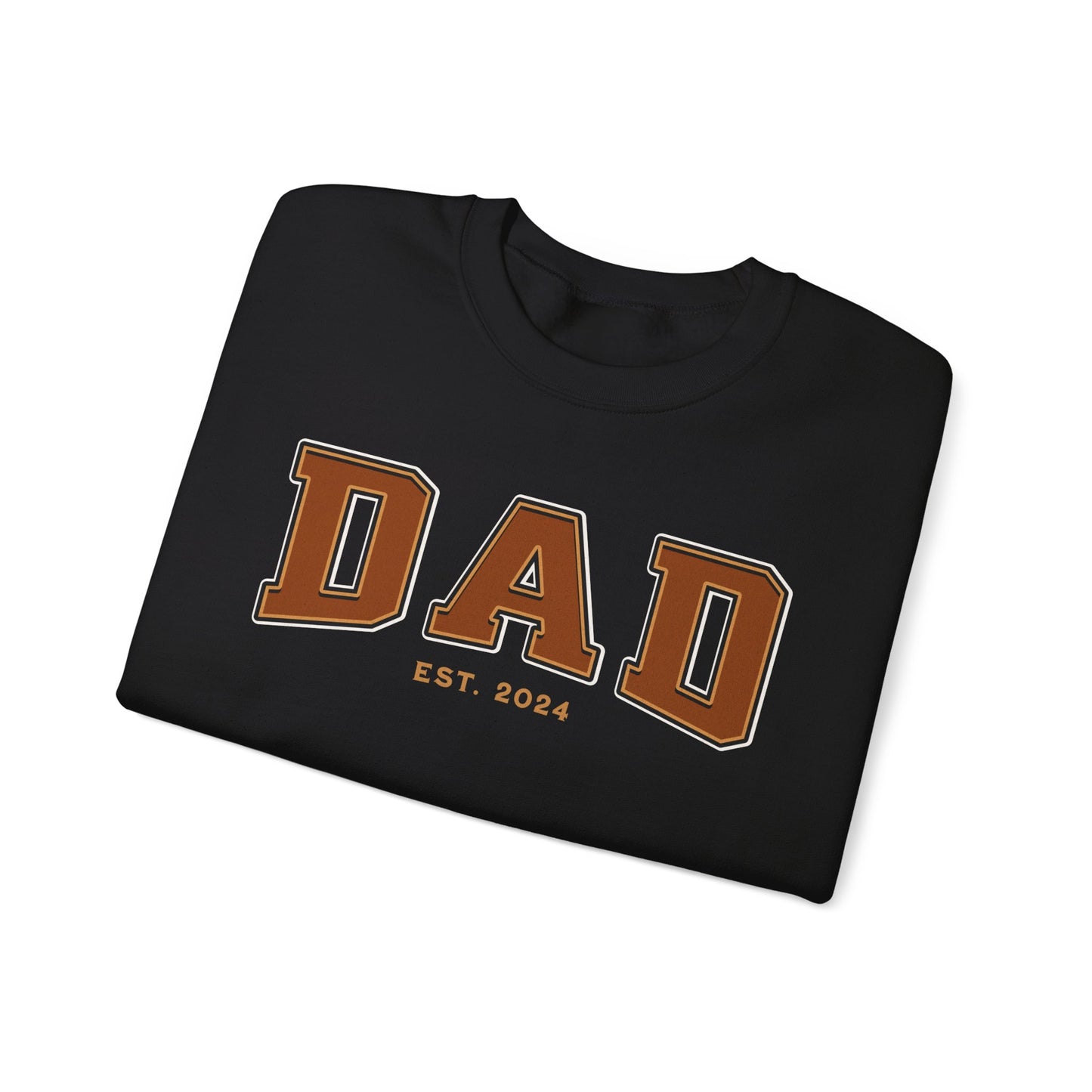 Dad Est 2024 Orange College Letter Sweatshirt