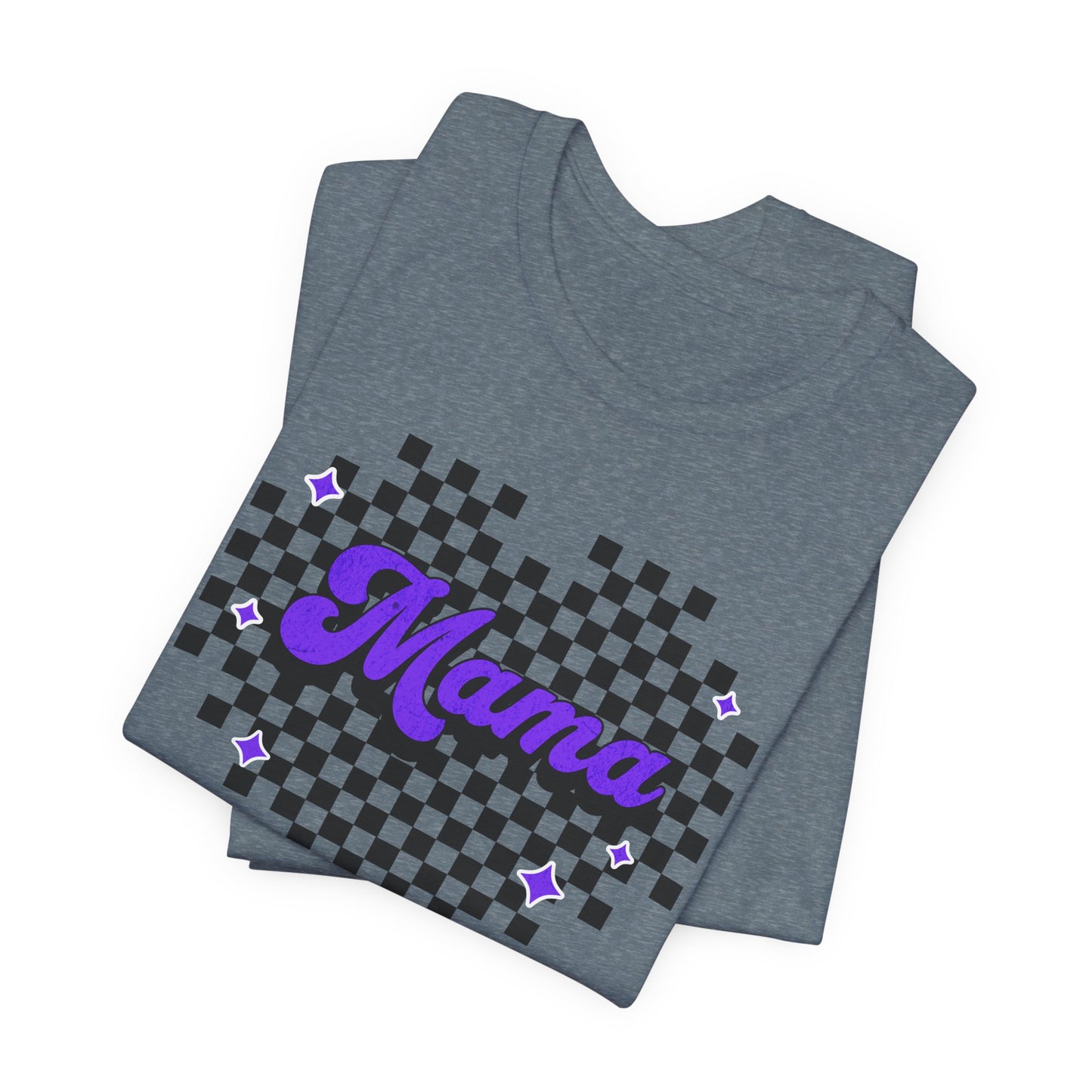 Purple Heart Checkered Mama Short Sleeve Tee