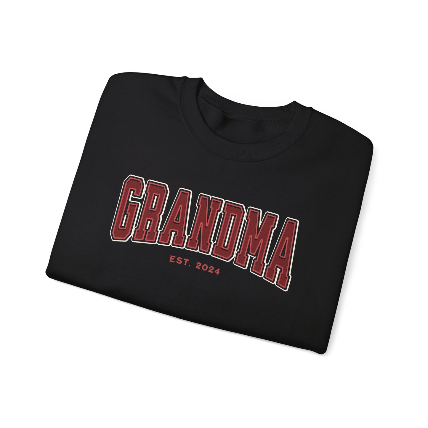 Grandma Est 2024 Red College Letter Sweatshirt