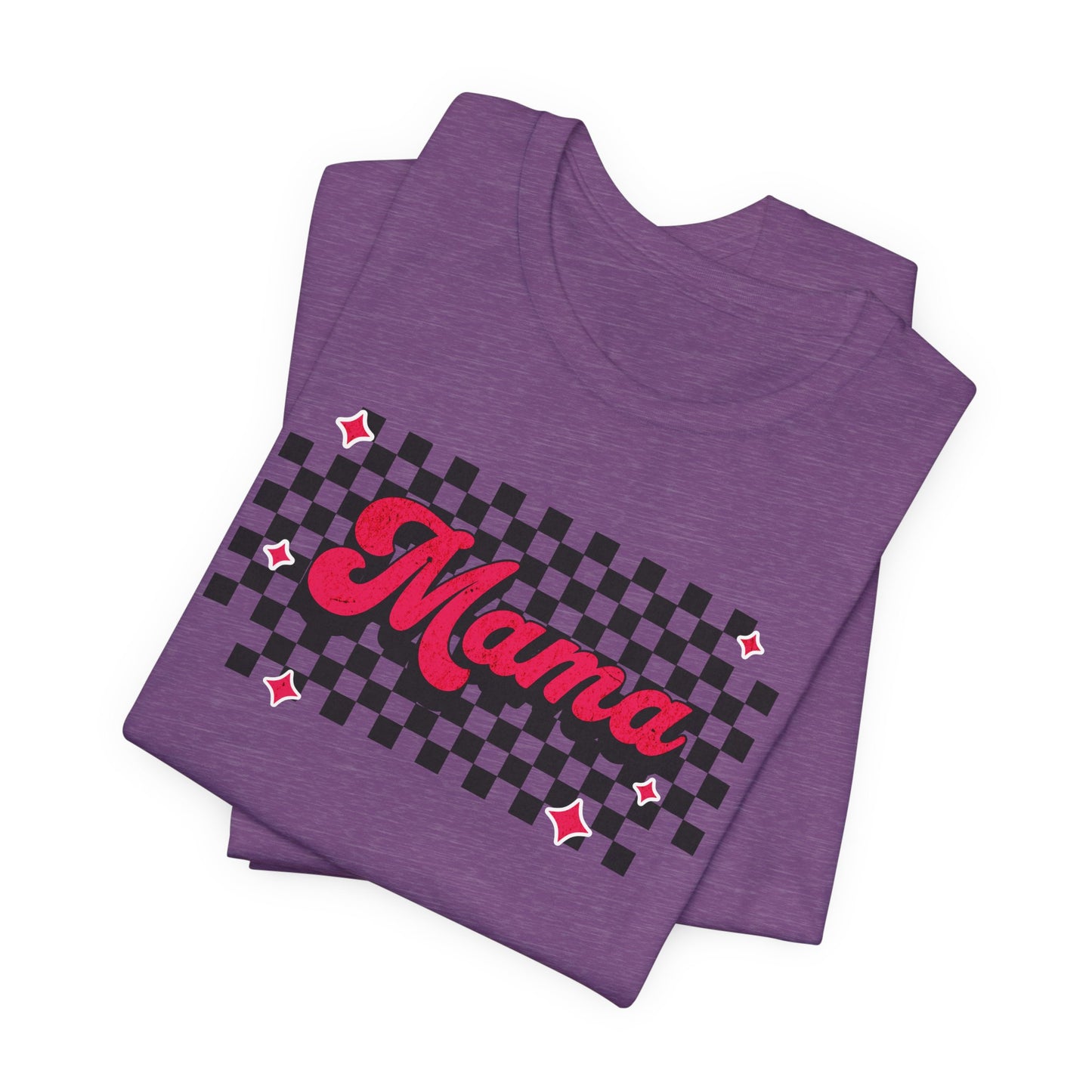 Pink Checkered Mama Short Sleeve Tee