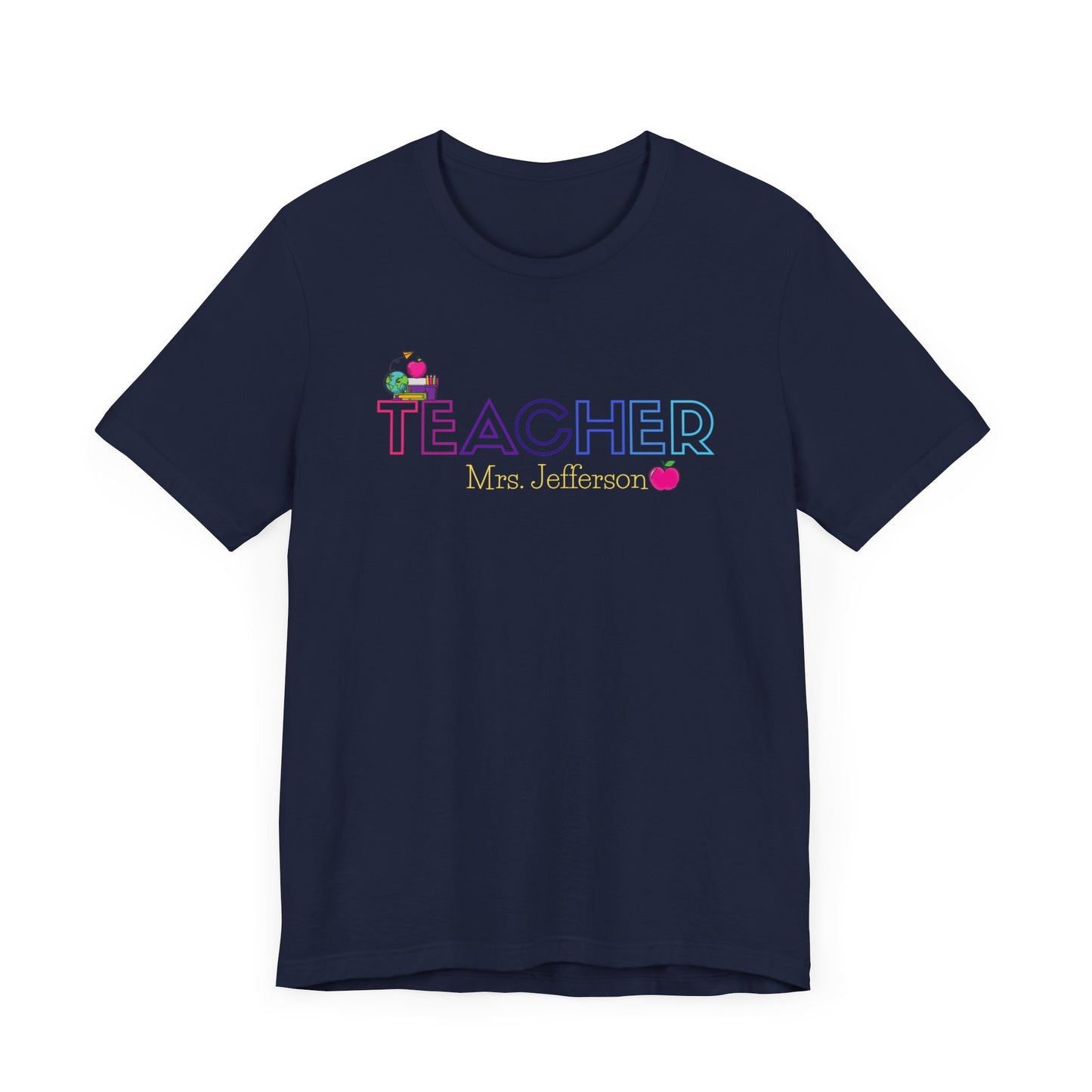 Custom Teacher Outline Lettering Class Short Sleeve Tee