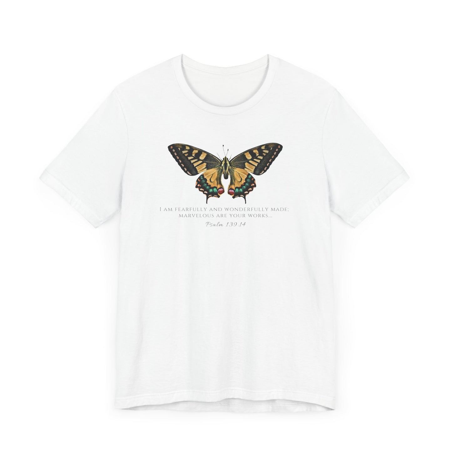 Yellow & Green Butterfly Verse Psalm 139:14