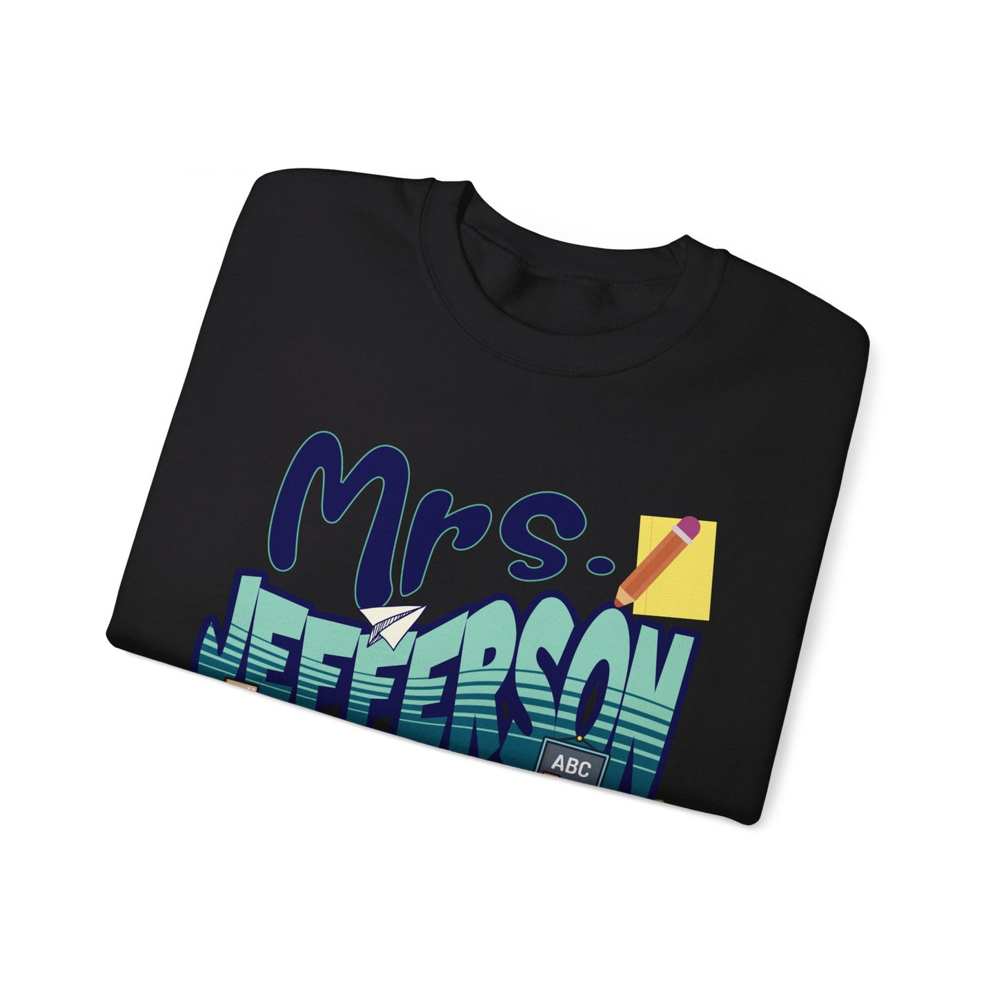 Custom Blue Retro Wave Teacher Sweatshirt