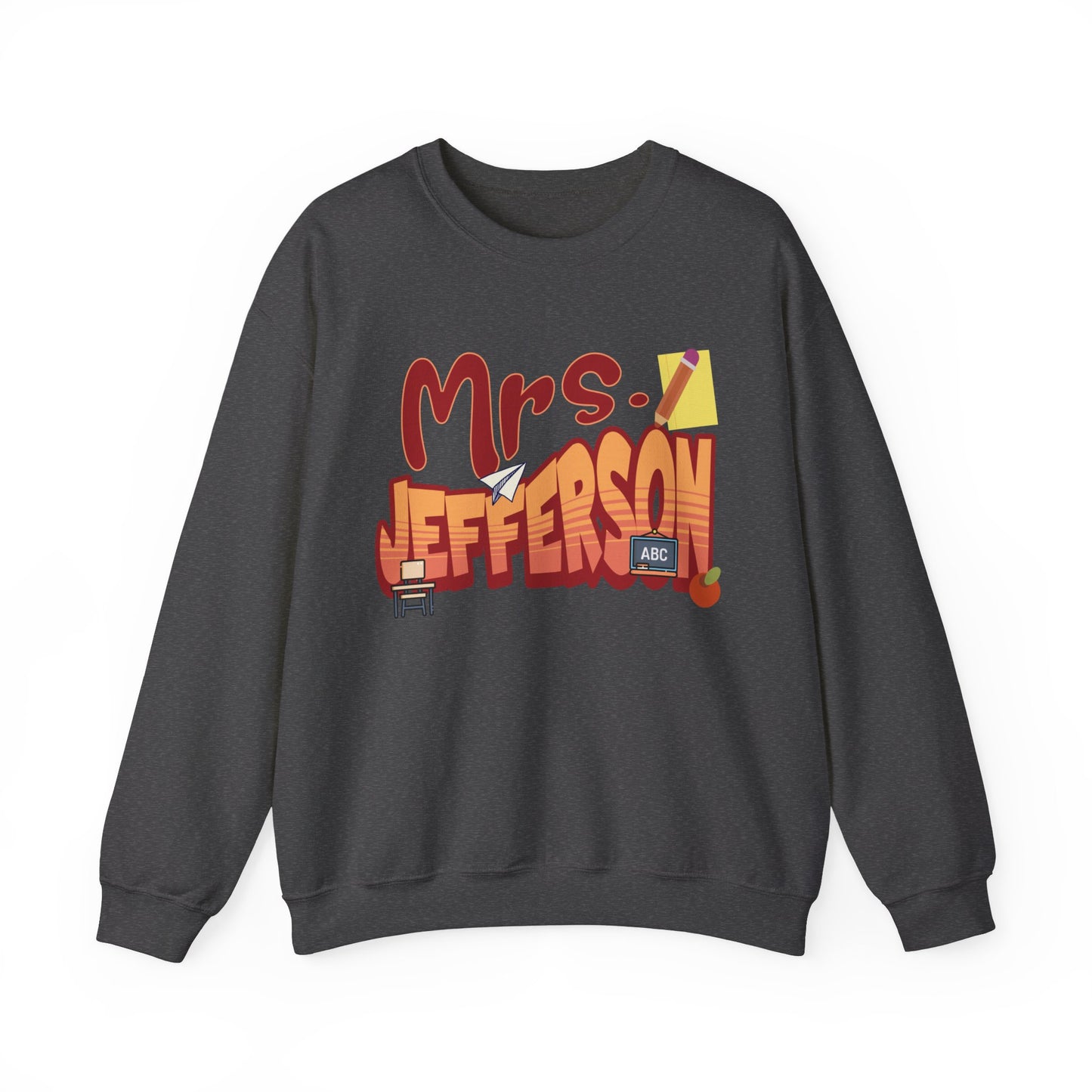 Custom Red Retro Wave Teacher Sweatshirt