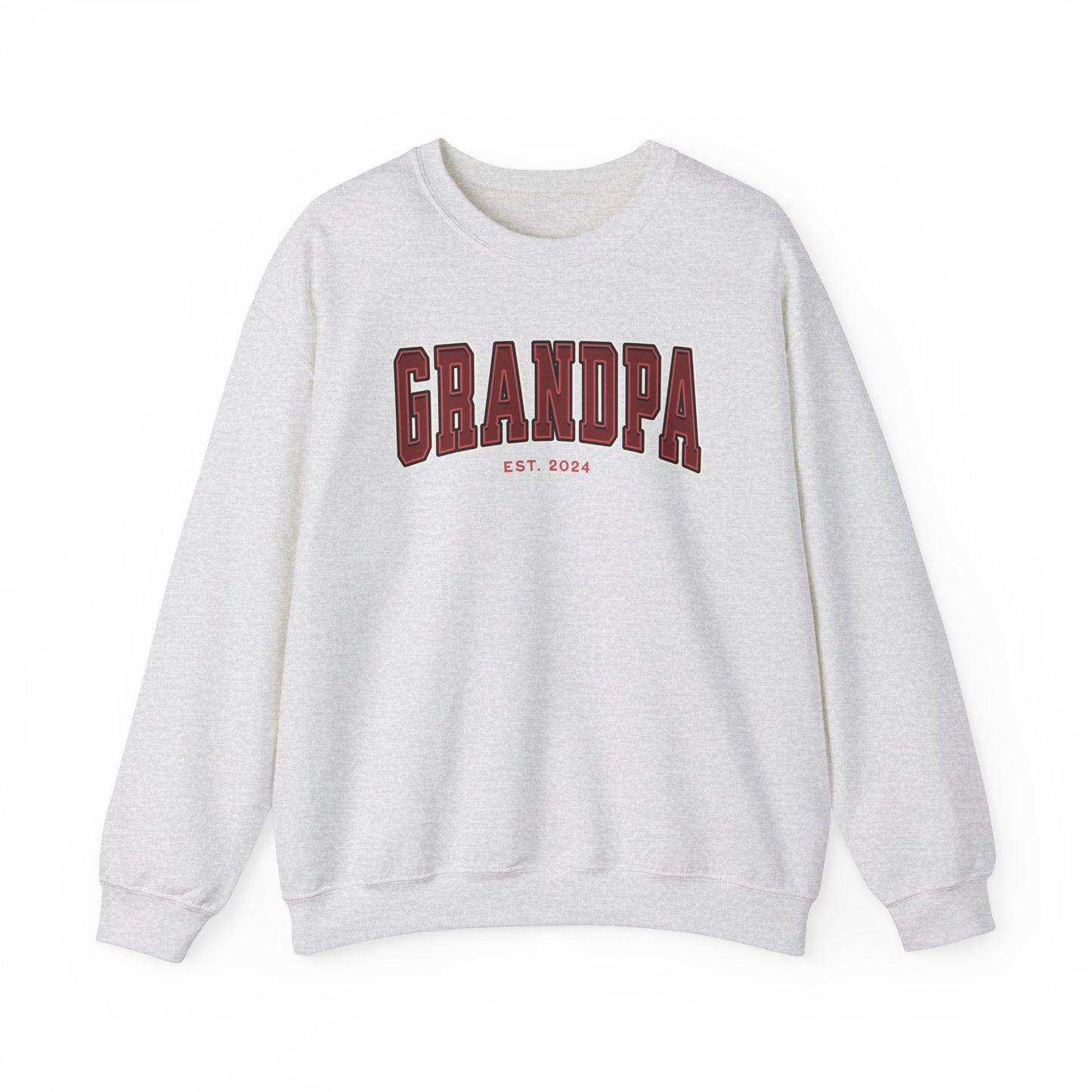 Grandpa Est 2024 Red College Letter Sweatshirt