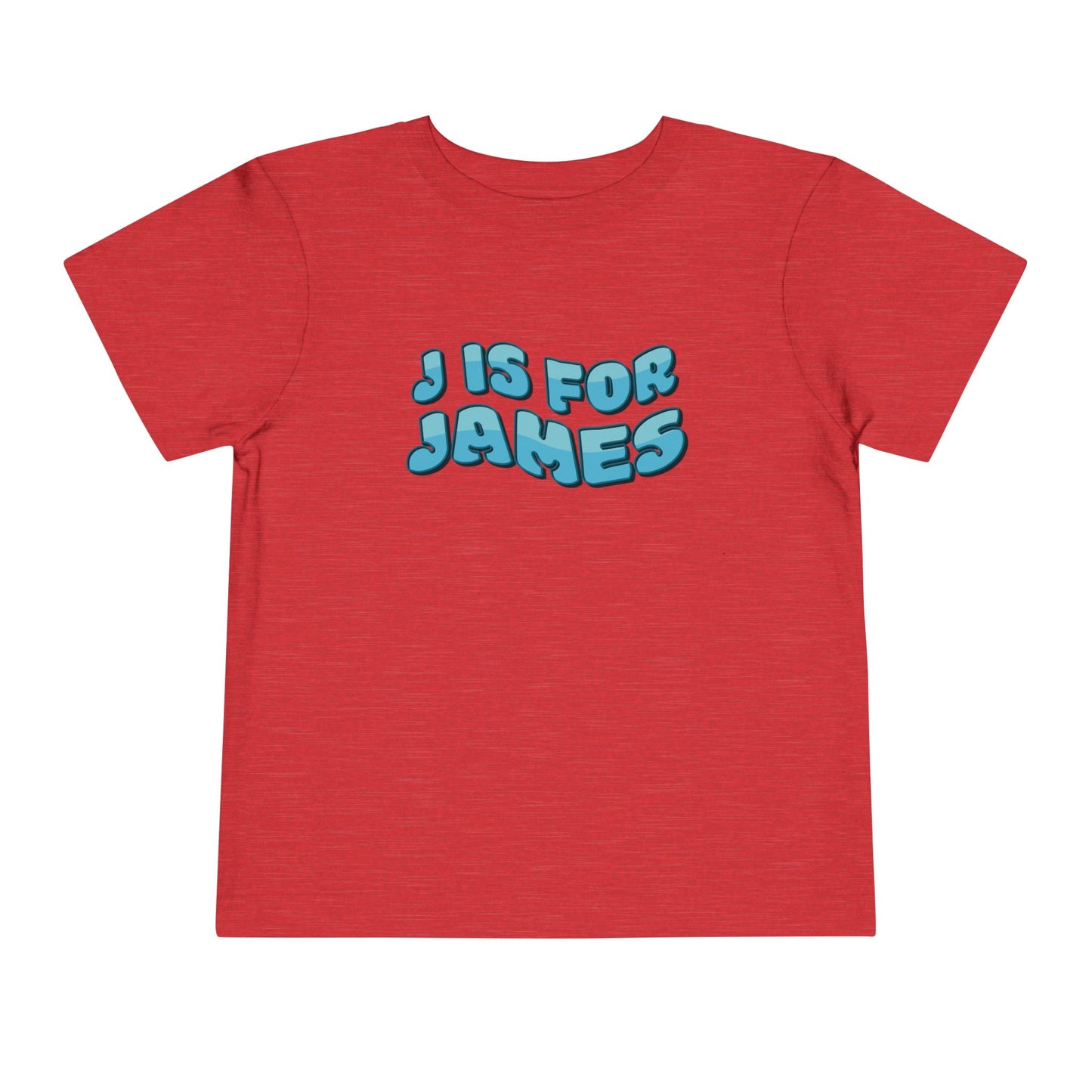 Custom Wavy Letter and Name Blue Toddler Short Sleeve Tee