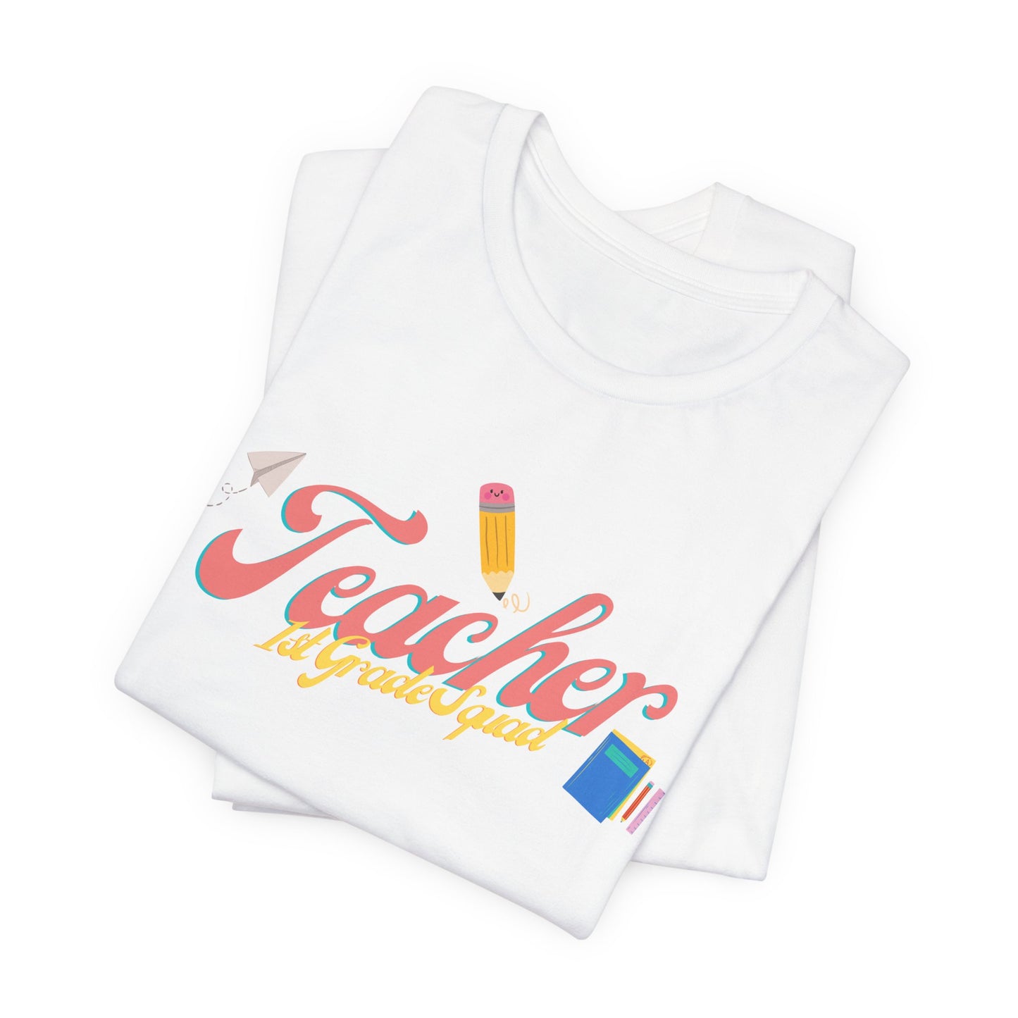 1st Grade Teacher Squad Pink Short Sleeve Tee