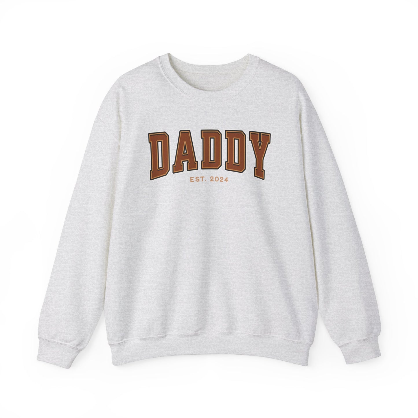 Daddy Est 2024 Orange College Letter Sweatshirt