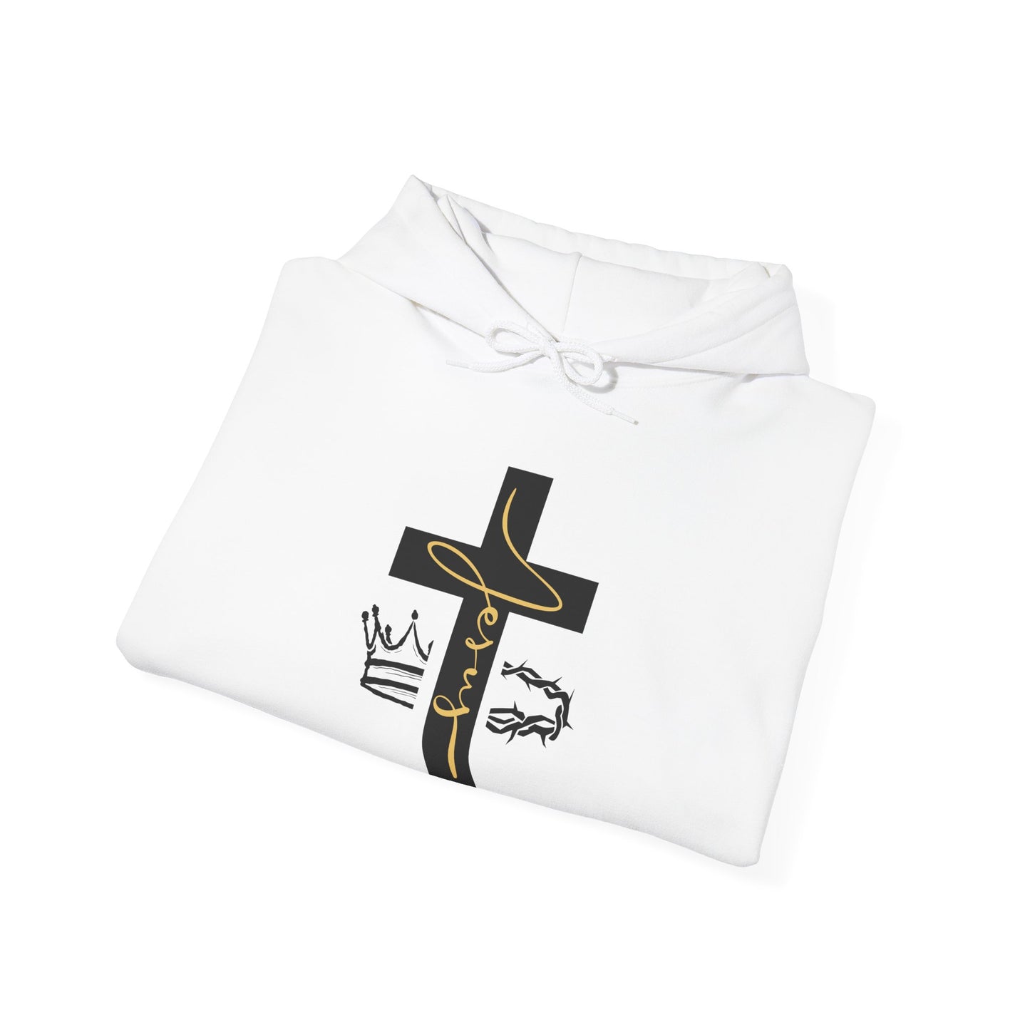 Jesus Cross & Crown Gold Hoodie