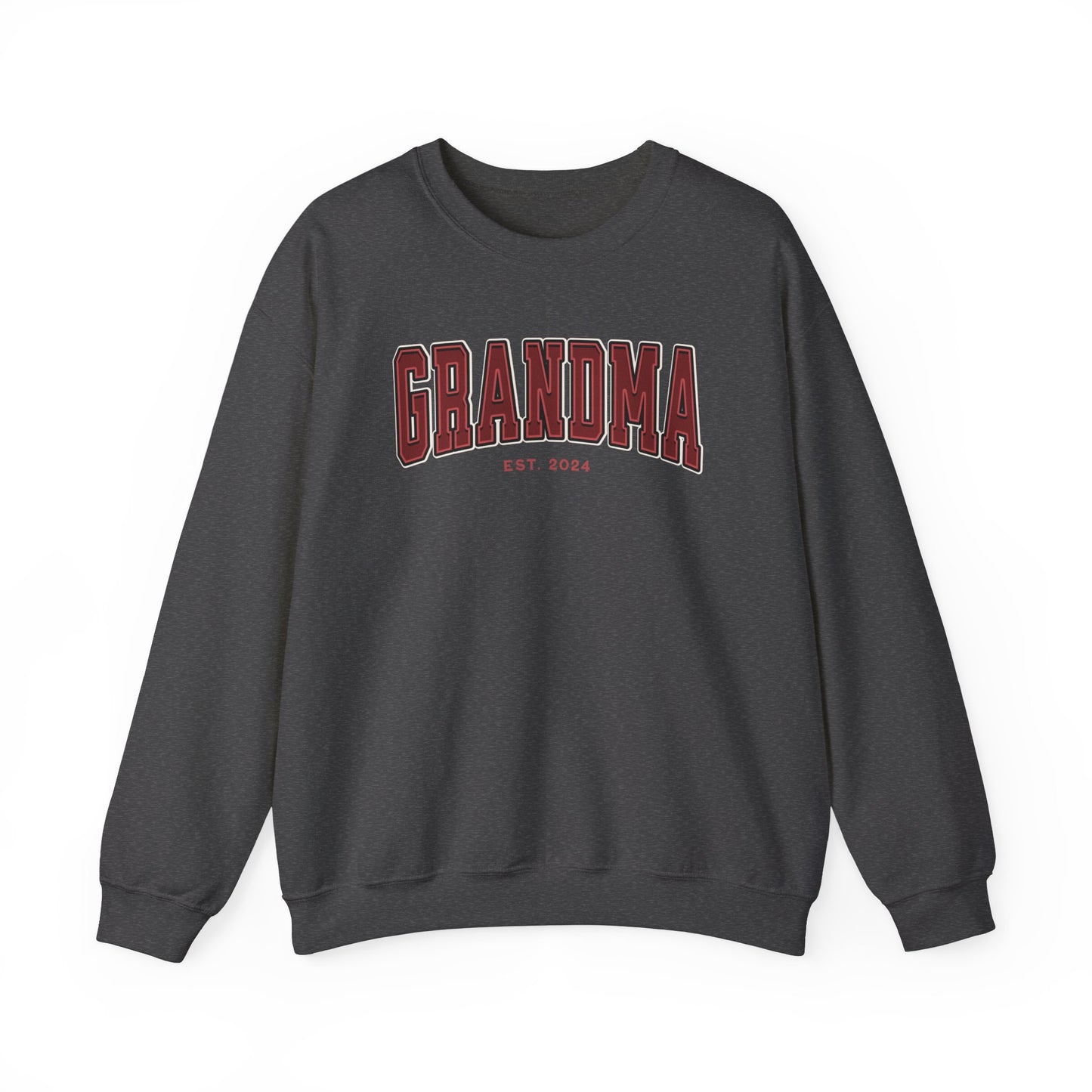 Grandma Est 2024 Red College Letter Sweatshirt