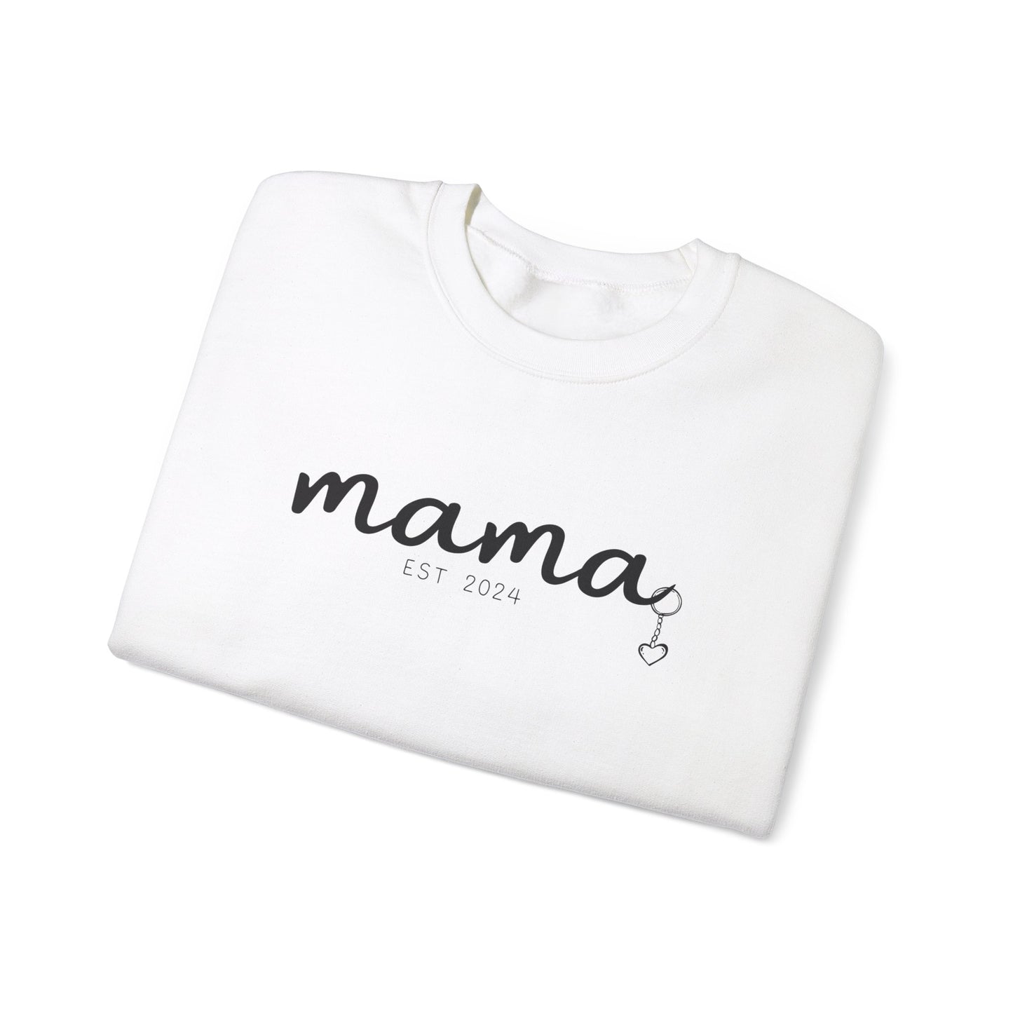 Custom Mama Est 2024 Heart Key Chain Sleeve Sweatshirt