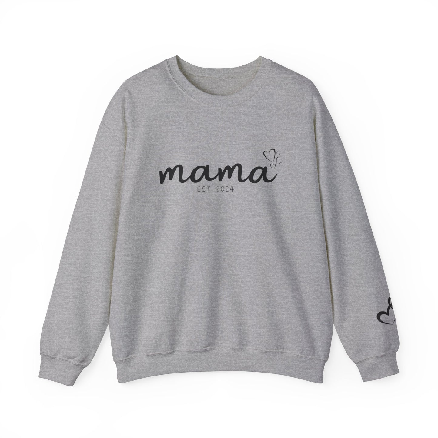 Custom Mama Est 2024 Heart Bubbles Sleeve Sweatshirt