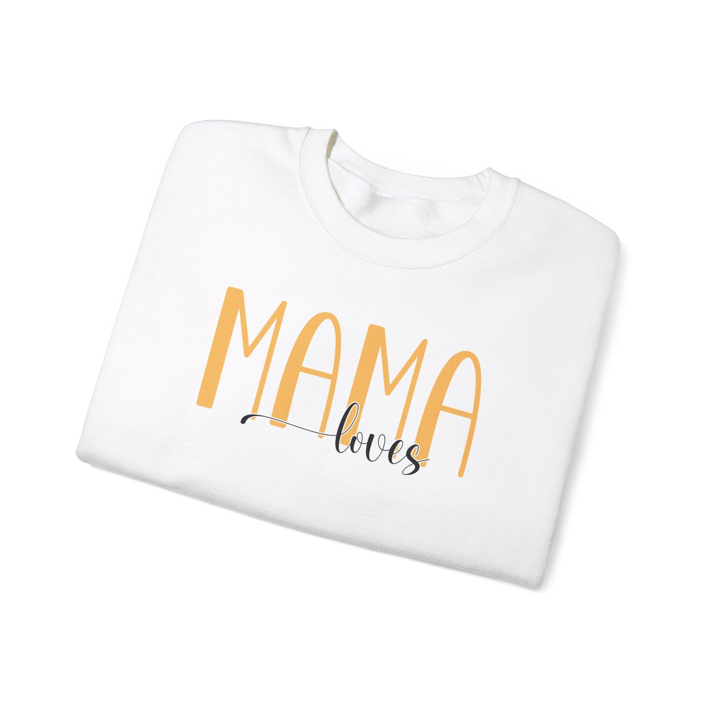 Custom Yellow Mama Loves Heart Sleeve Sweatshirt