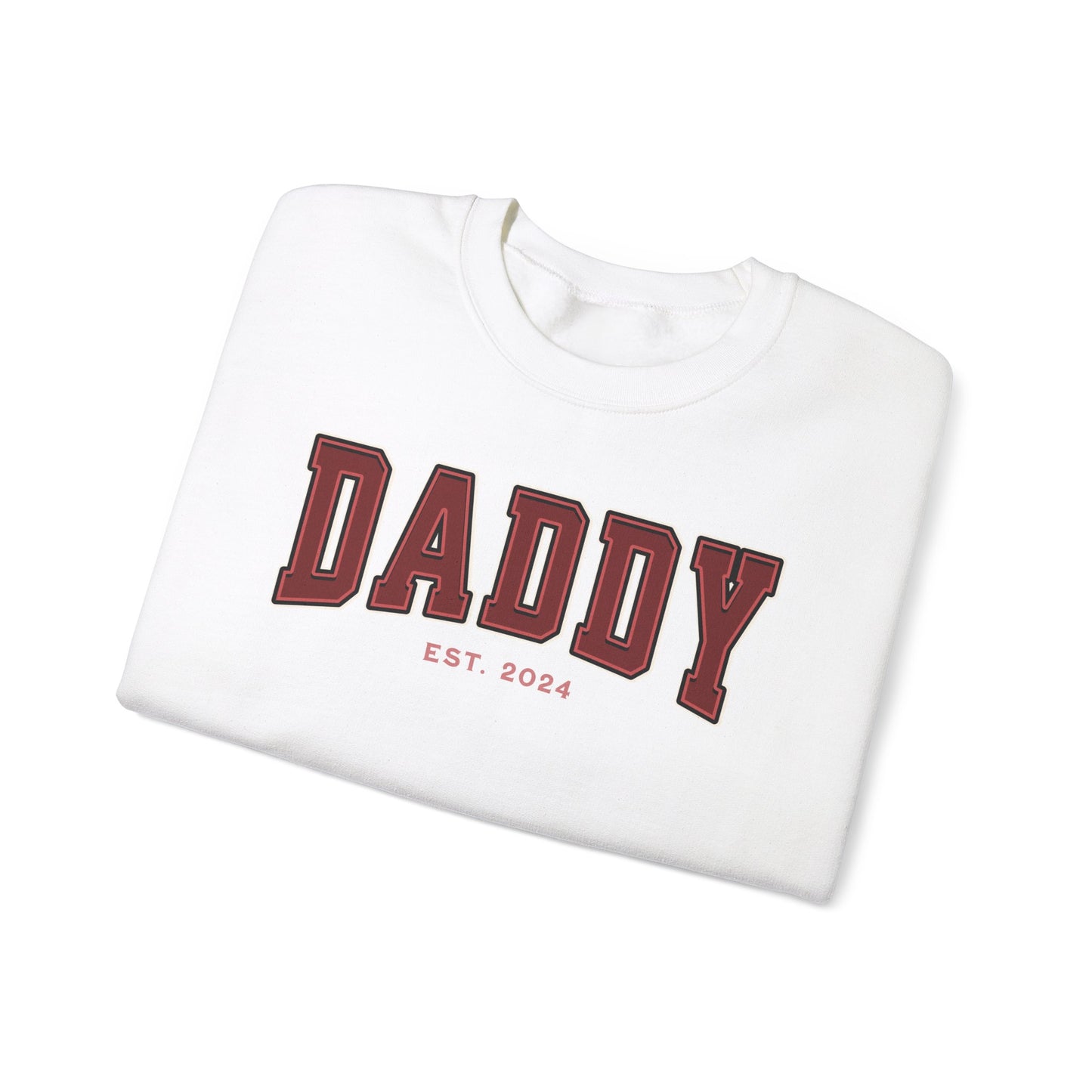 Daddy Est 2024 Red College Letter Sweatshirt