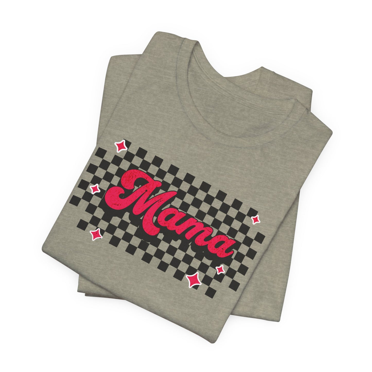 Pink Checkered Mama Short Sleeve Tee