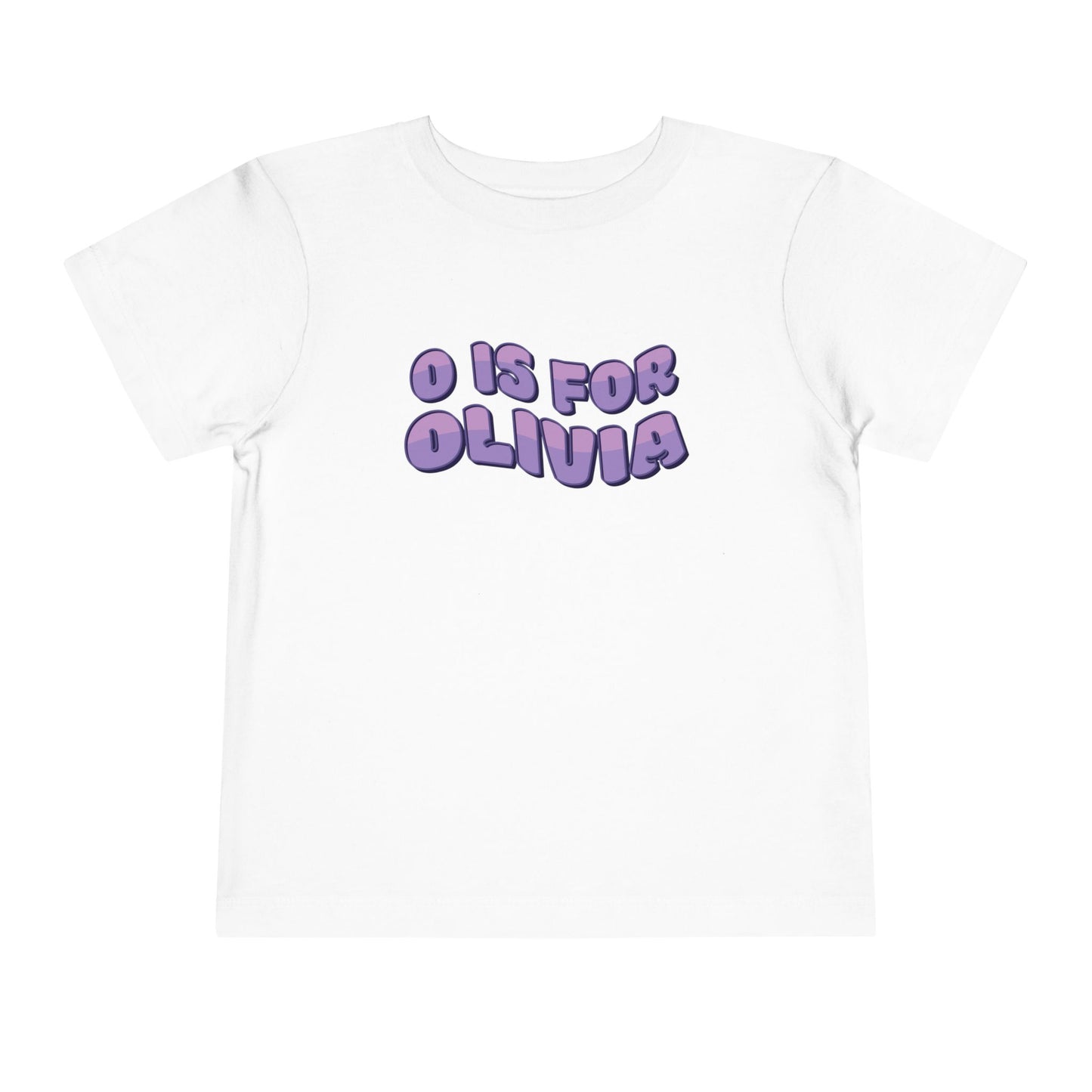 Custom Wavy Letter and Name Purple Toddler Short Sleeve Tee