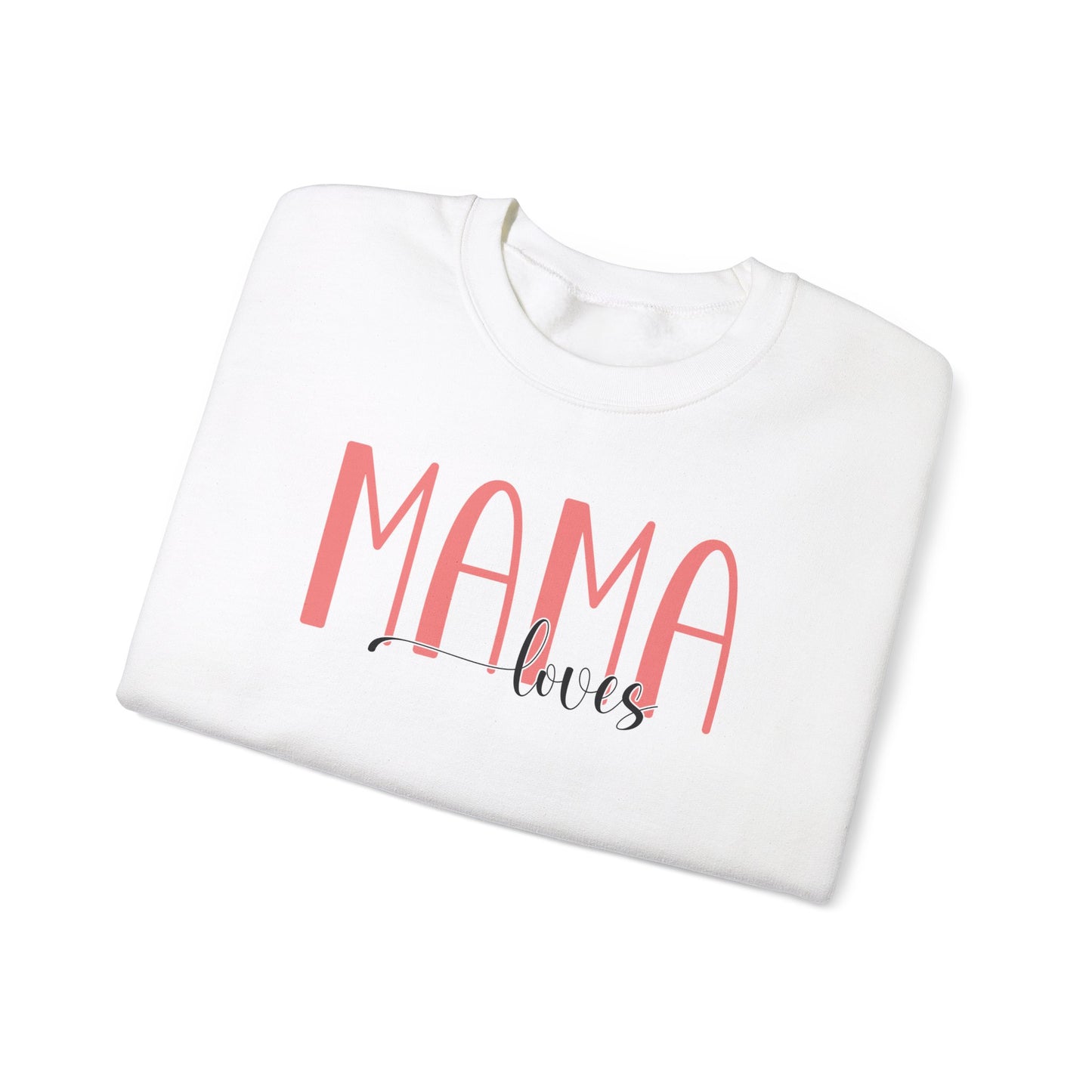 Custom Pink Mama Loves Heart Sleeve Sweatshirt
