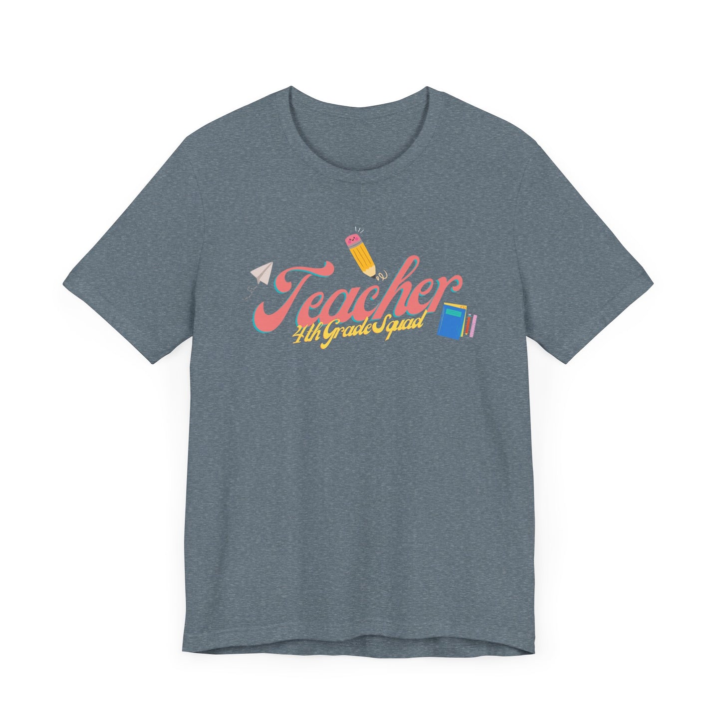 4th Grade Teacher Squad Pink Short Sleeve Tee