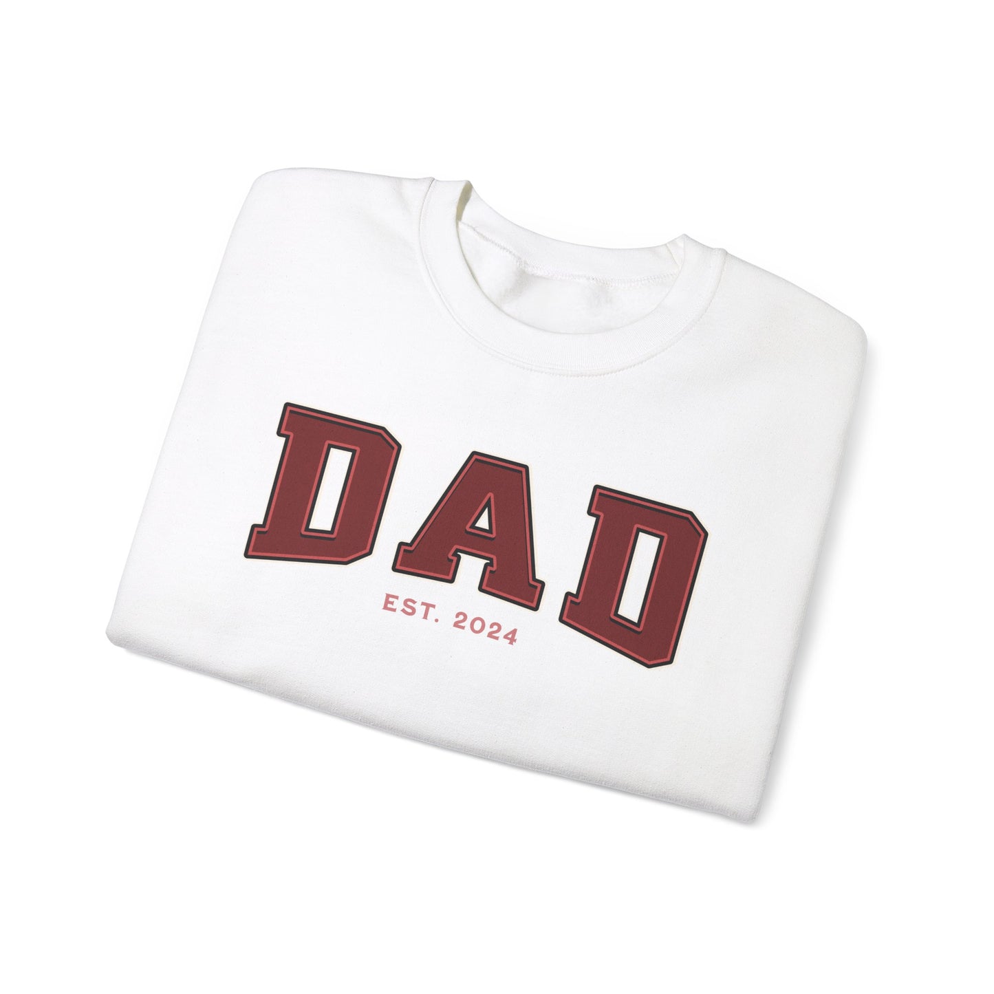Dad Est 2024 Red College Letter Sweatshirt