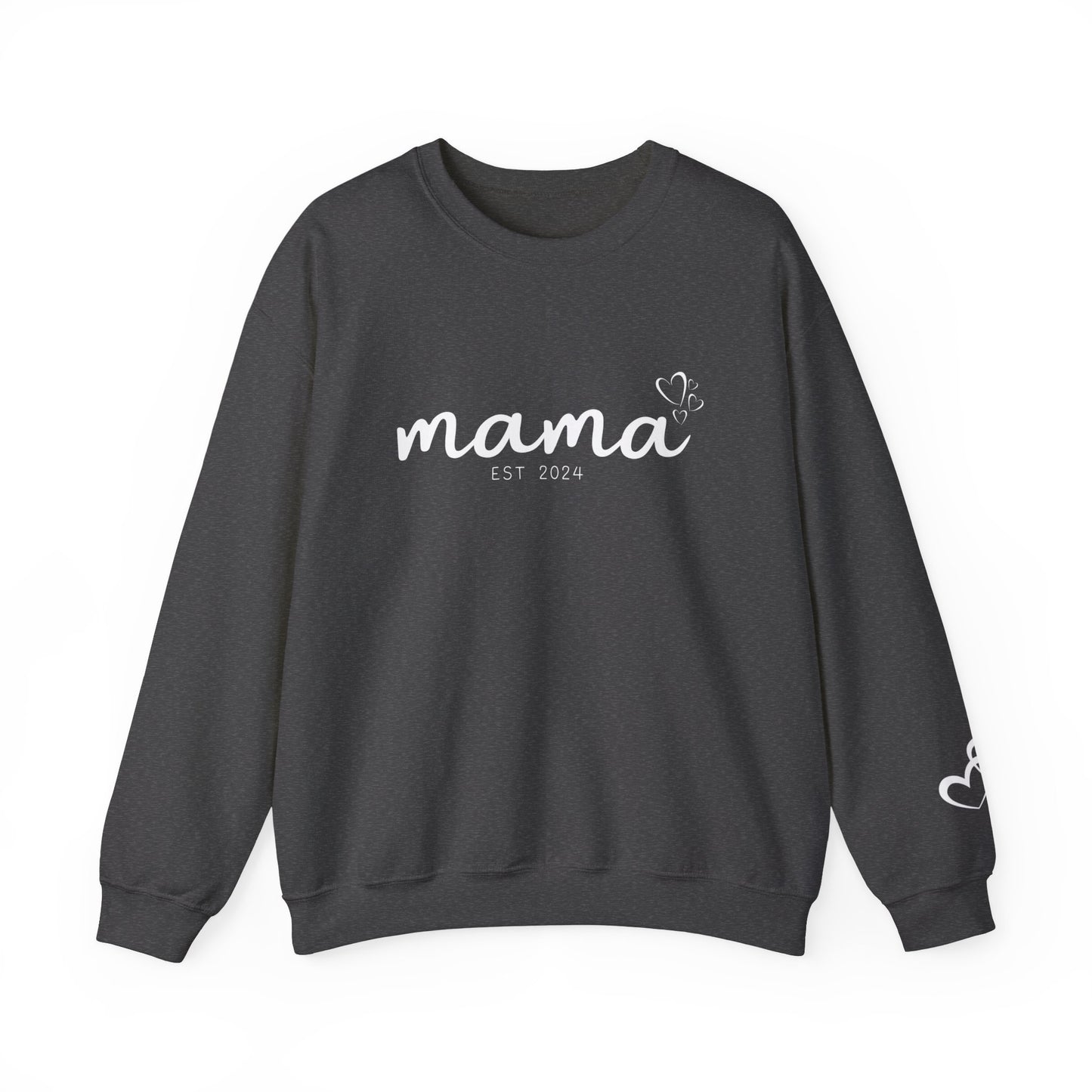Custom Mama Est 2024 Heart Bubbles Sleeve Sweatshirt
