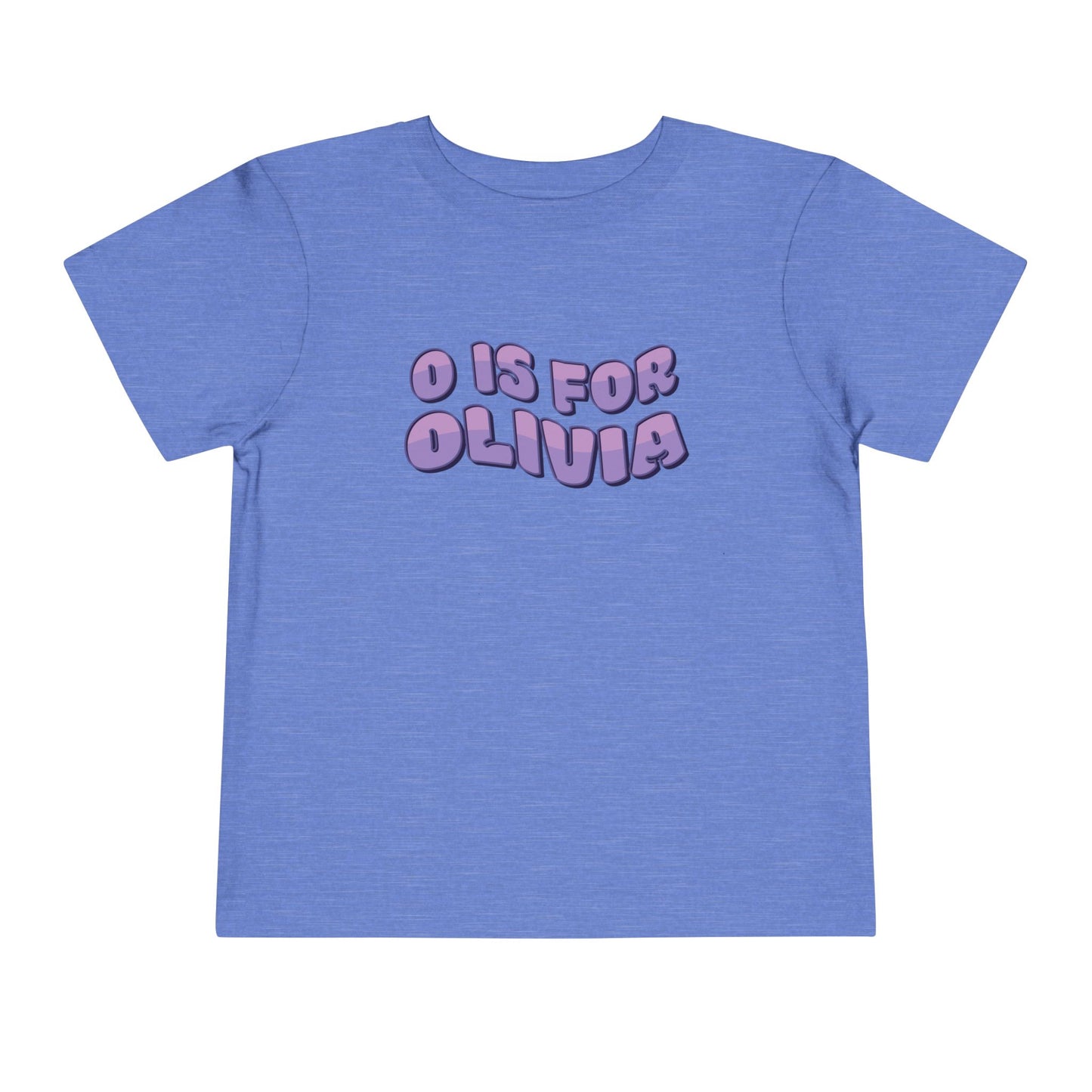 Custom Wavy Letter and Name Purple Toddler Short Sleeve Tee