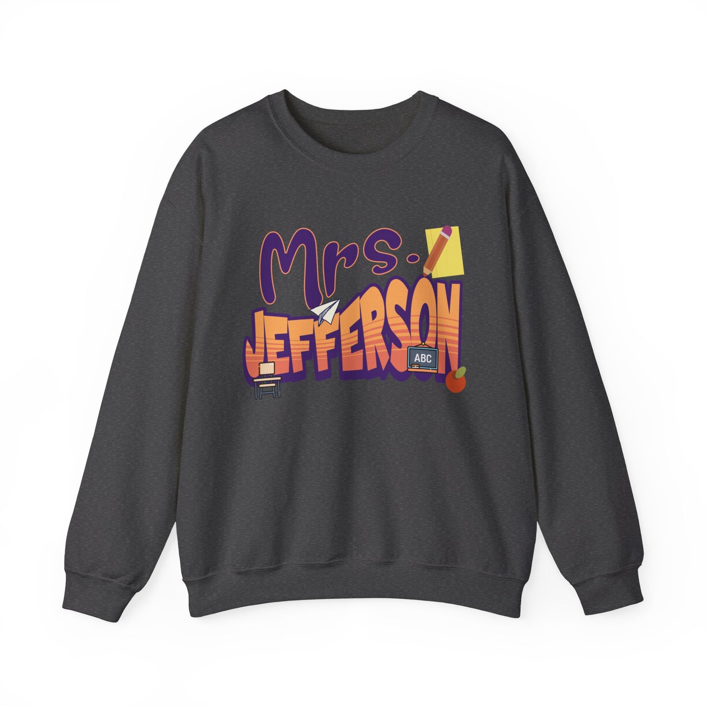 Custom Purple Retro Wave Teacher Sweatshirt