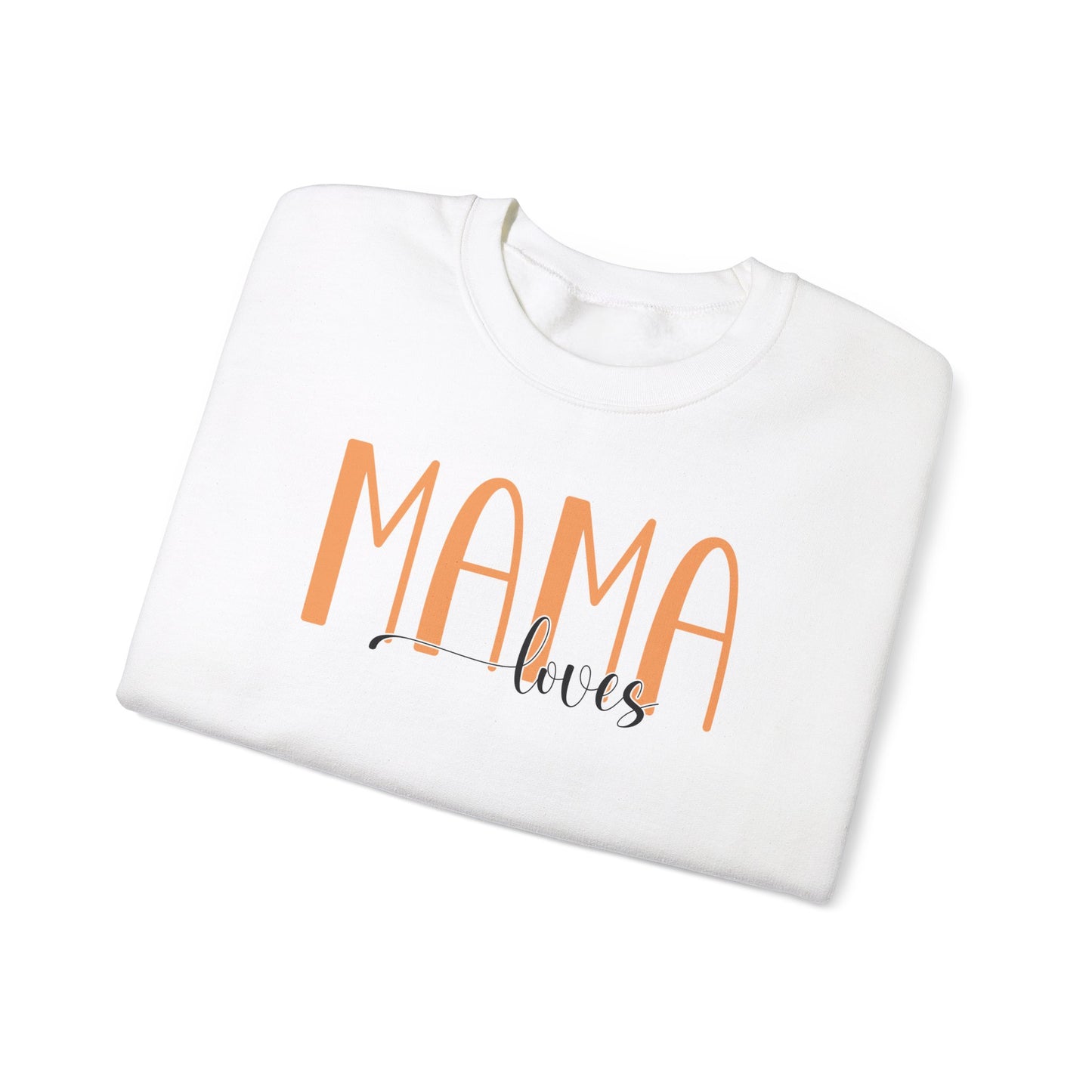 Custom Orange Mama Loves Heart Sleeve Sweatshirt