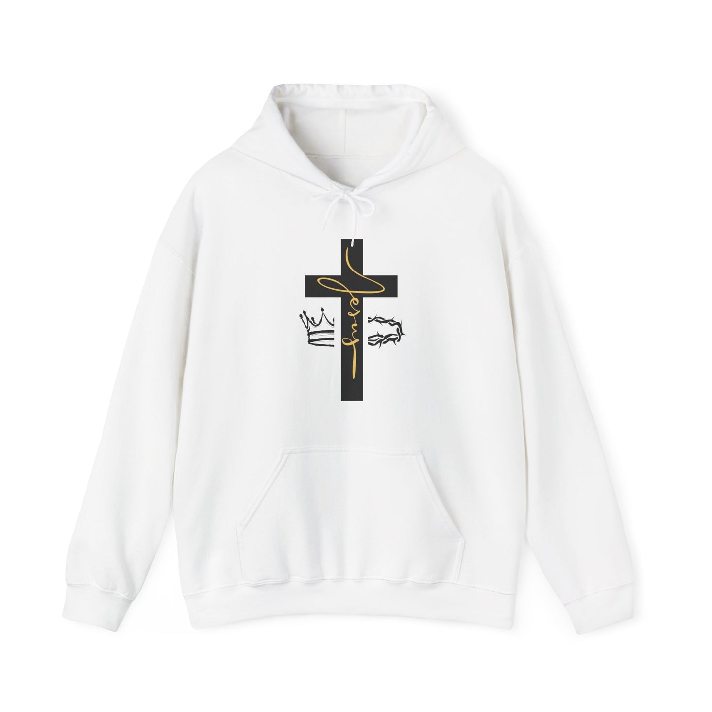 Jesus Cross & Crown Gold Hoodie