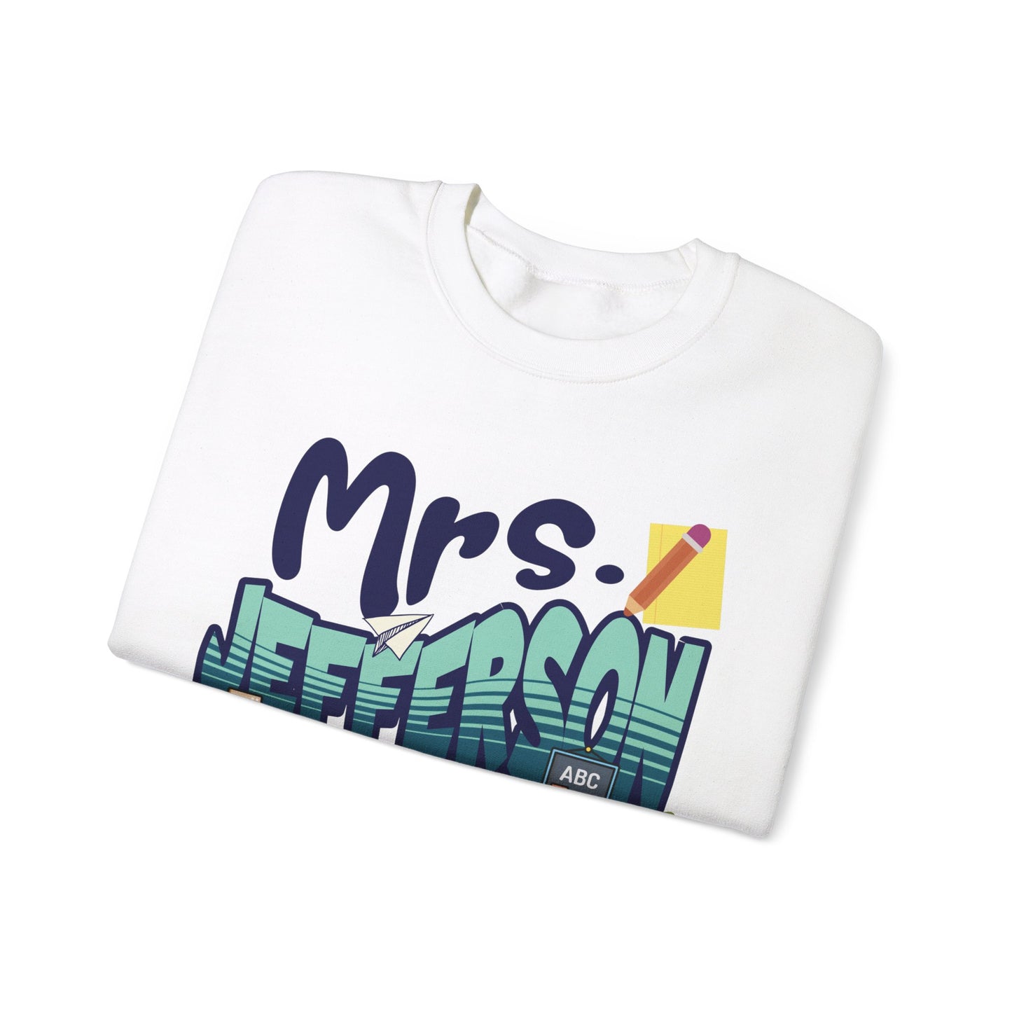 Custom Blue Retro Wave Teacher Sweatshirt