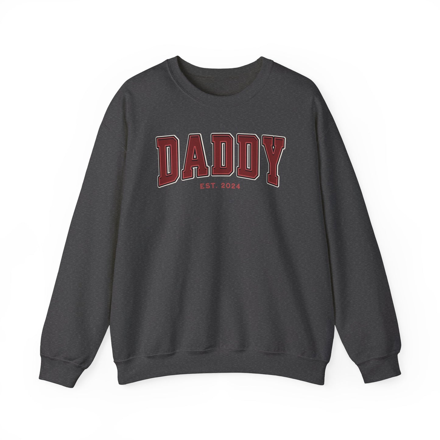 Daddy Est 2024 Red College Letter Sweatshirt