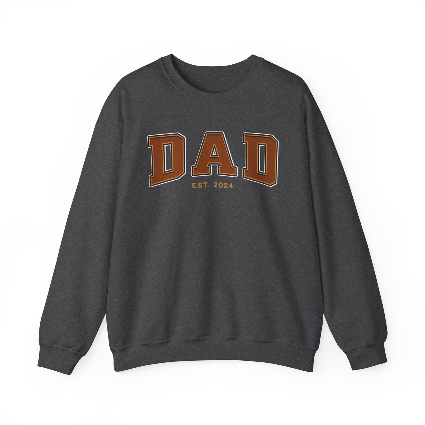Dad Est 2024 Orange College Letter Sweatshirt