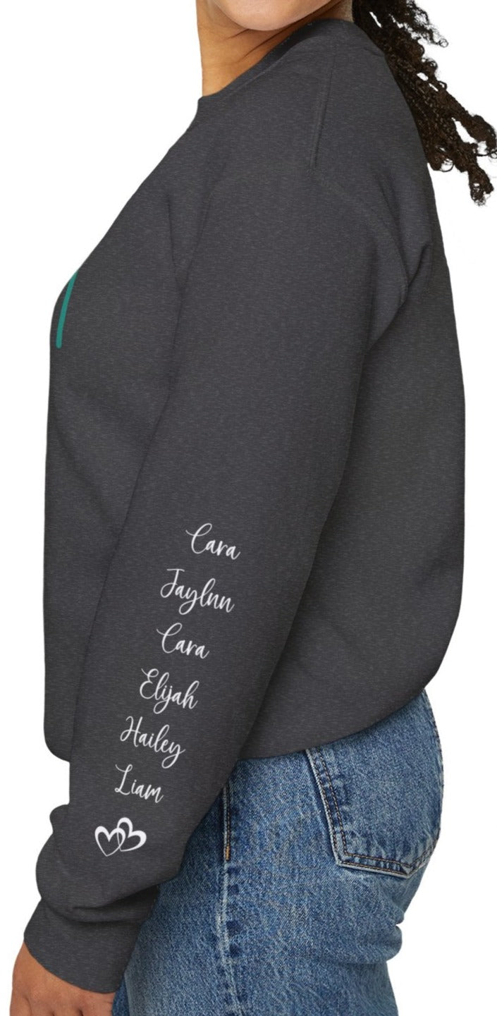 Custom Mama Est 2024 Heart Bubbles Sleeve Sweatshirt