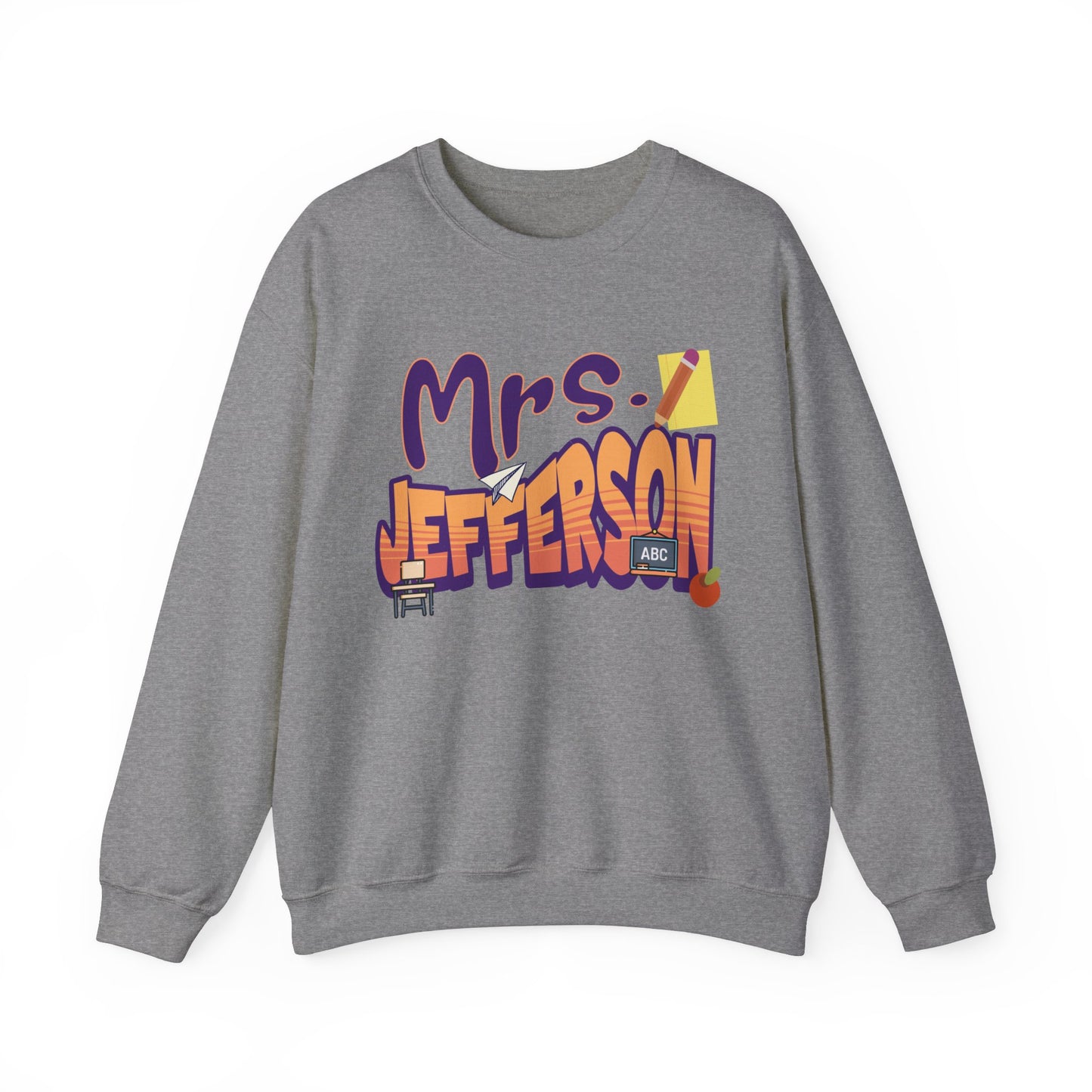 Custom Purple Retro Wave Teacher Sweatshirt