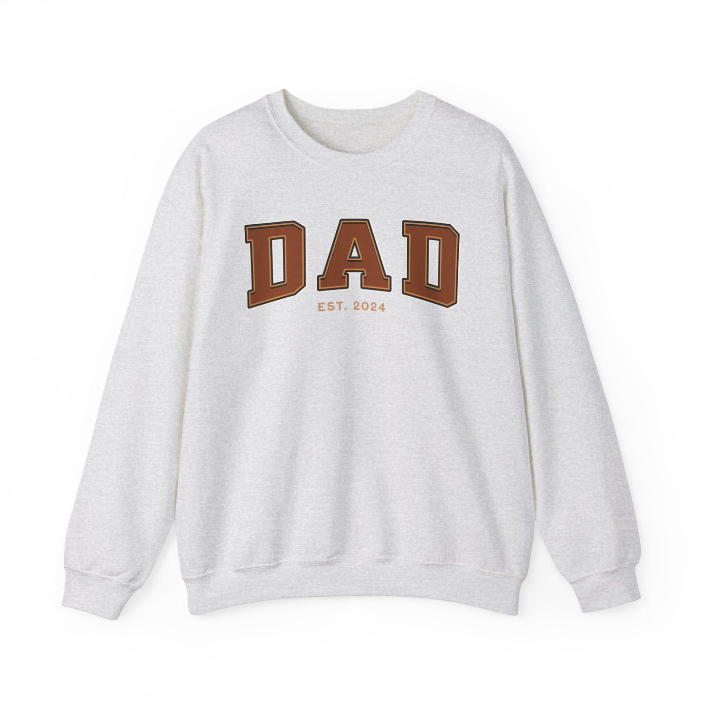 Dad Est 2024 Orange College Letter Sweatshirt