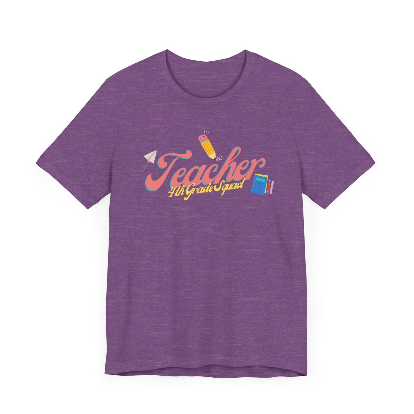4th Grade Teacher Squad Pink Short Sleeve Tee