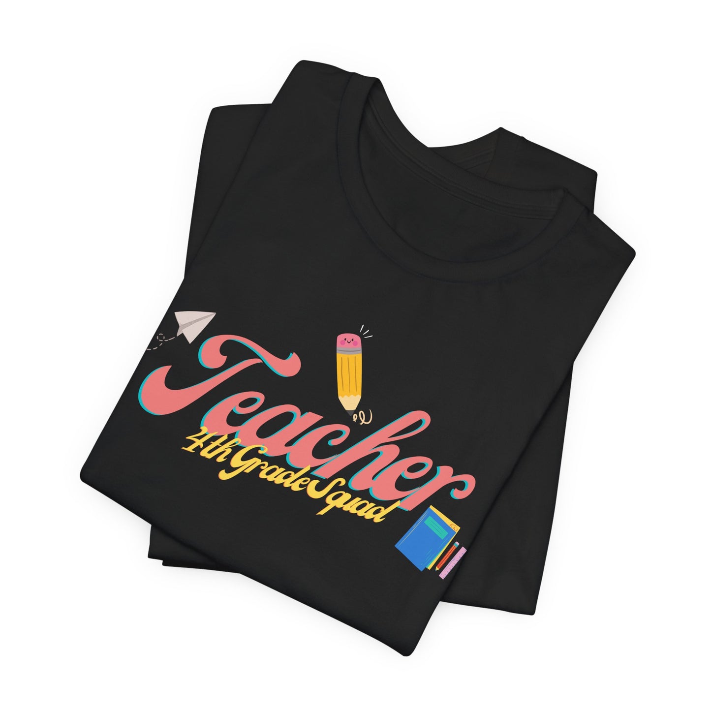 4th Grade Teacher Squad Pink Short Sleeve Tee