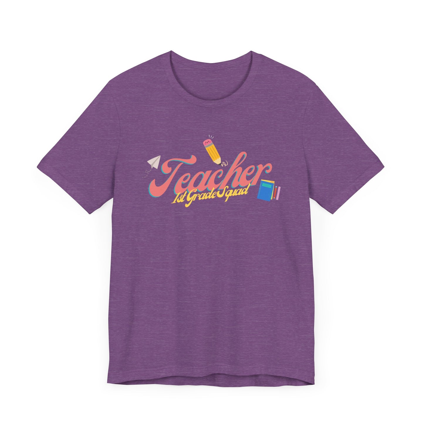 1st Grade Teacher Squad Pink Short Sleeve Tee