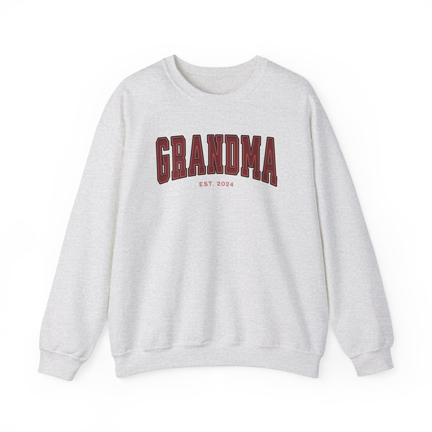 Grandma Est 2024 Red College Letter Sweatshirt