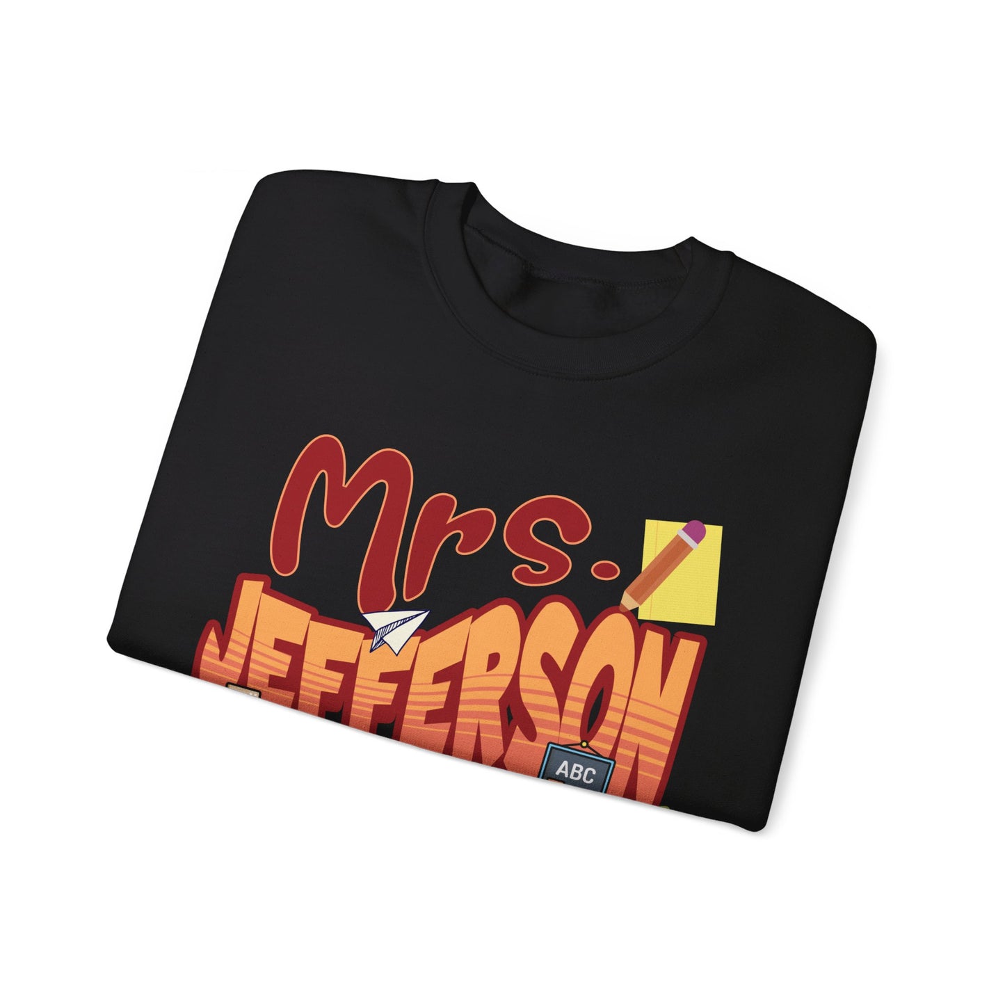 Custom Red Retro Wave Teacher Sweatshirt
