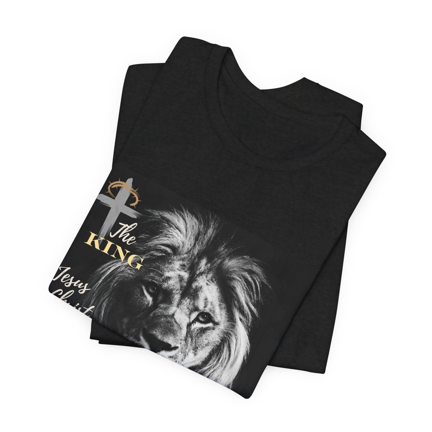 Jesus Christ King Lion of Judah Thorns on Cross Tan