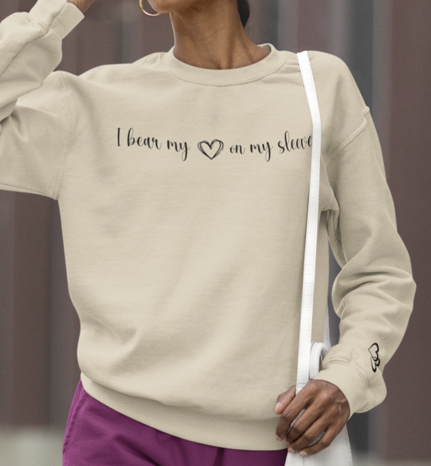 Custom I Bear My Heart on My Sleeve Print Style 3 Sweatshirt