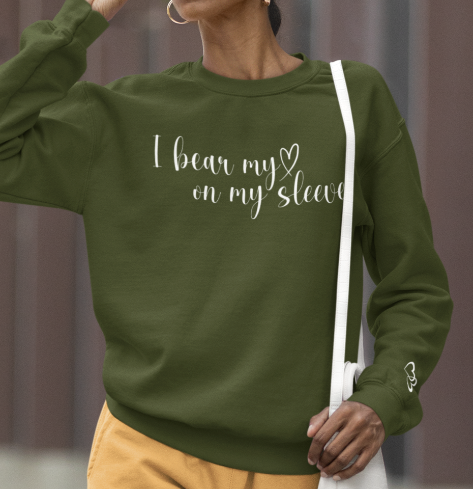 Custom I Bear My Heart on My Sleeve Print Style 1 Sweatshirt