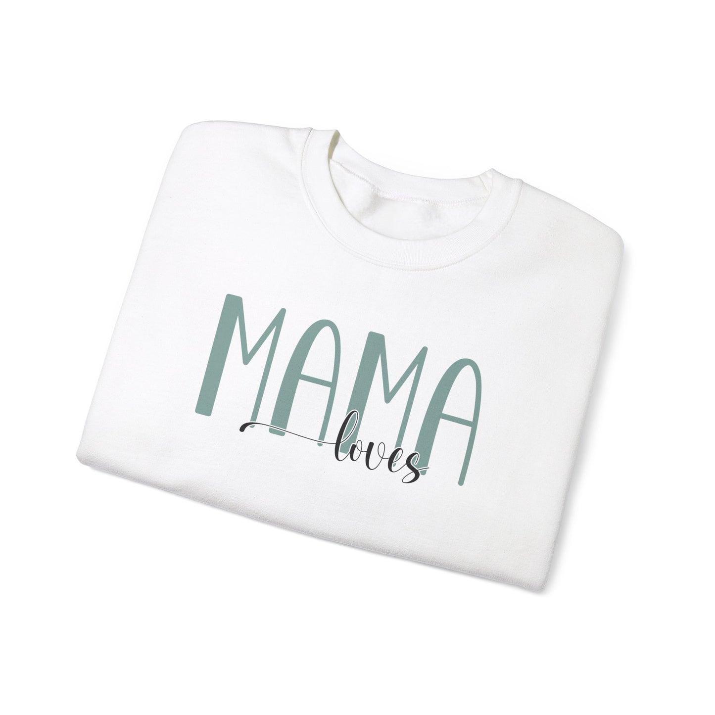 Custom Teal Mama Loves Heart Sleeve Sweatshirt